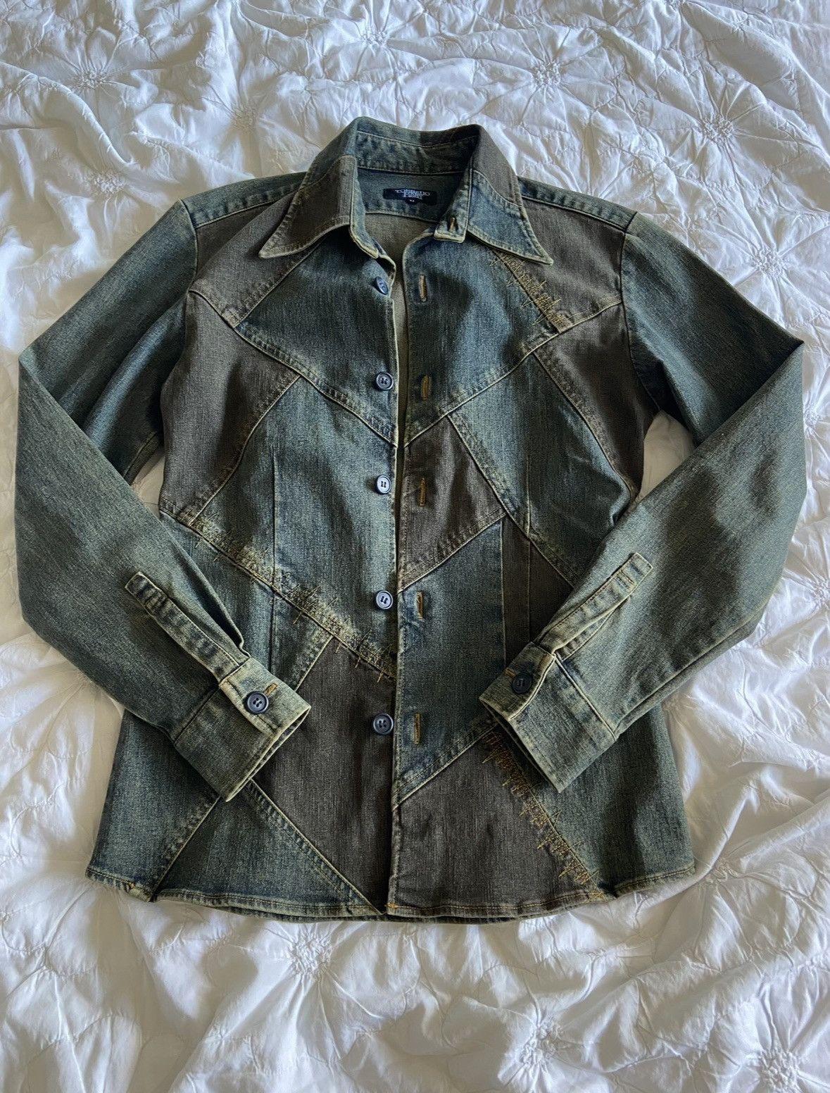 Tornado Mart Tornado Mart Patchwork x Denim Jacket Size US M / EU 48-50 / 2 - 1 Thumbnail