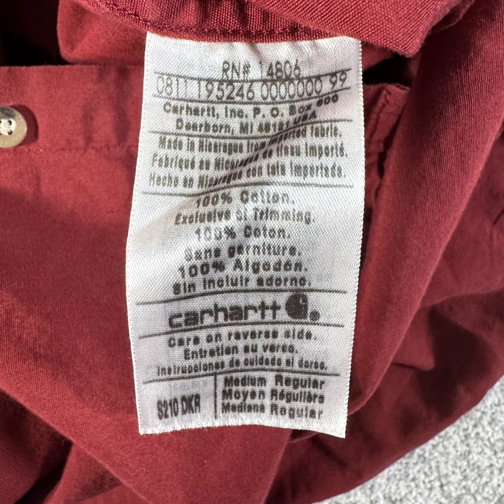 Carhartt Carhartt Shirt Mens Medium Red Short Sleeve Button Front Workwear Casual Size US M / EU 48-50 / 2 - 6 Thumbnail