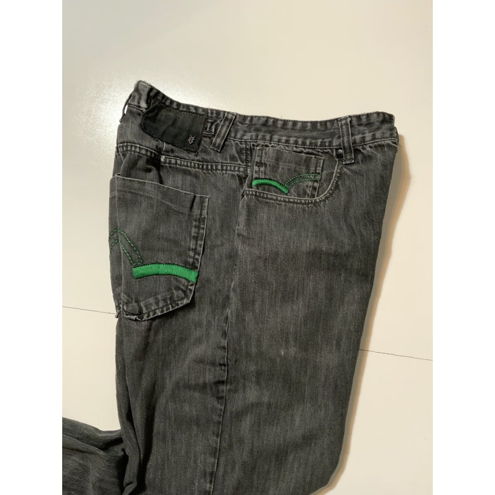 Ecko Unltd. VINTAGE Marc Ecko Baggy Denim Jeans 34 Black Embroidered Pocket Y2K Men Size US 34 / EU 50 - 6 Thumbnail