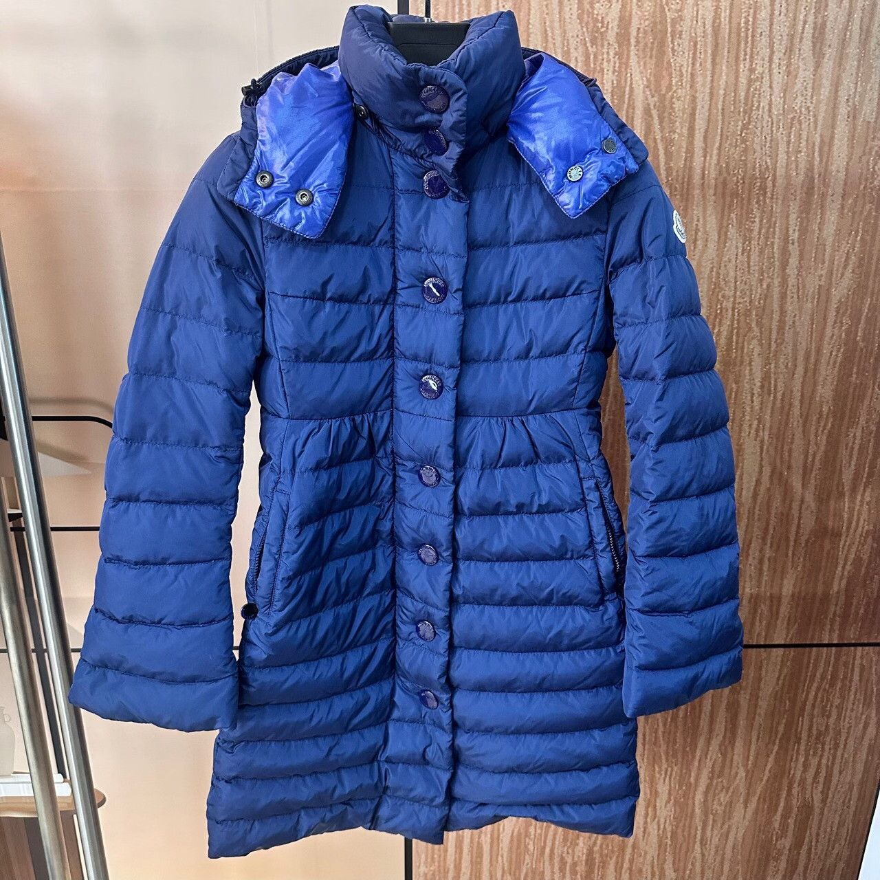 Moncler Moncler Down Long Blue Down Jacket XS Women Size XS / US 0-2 / IT 36-38 - 1 Thumbnail