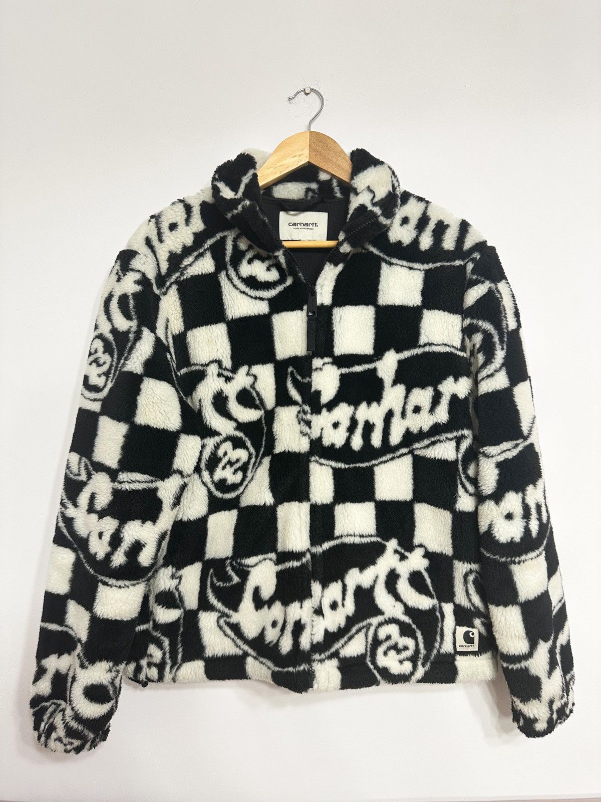 image of Carhartt Zip Fleece Full Print Jacket Cozy Hype in White, Women's (Size Small)