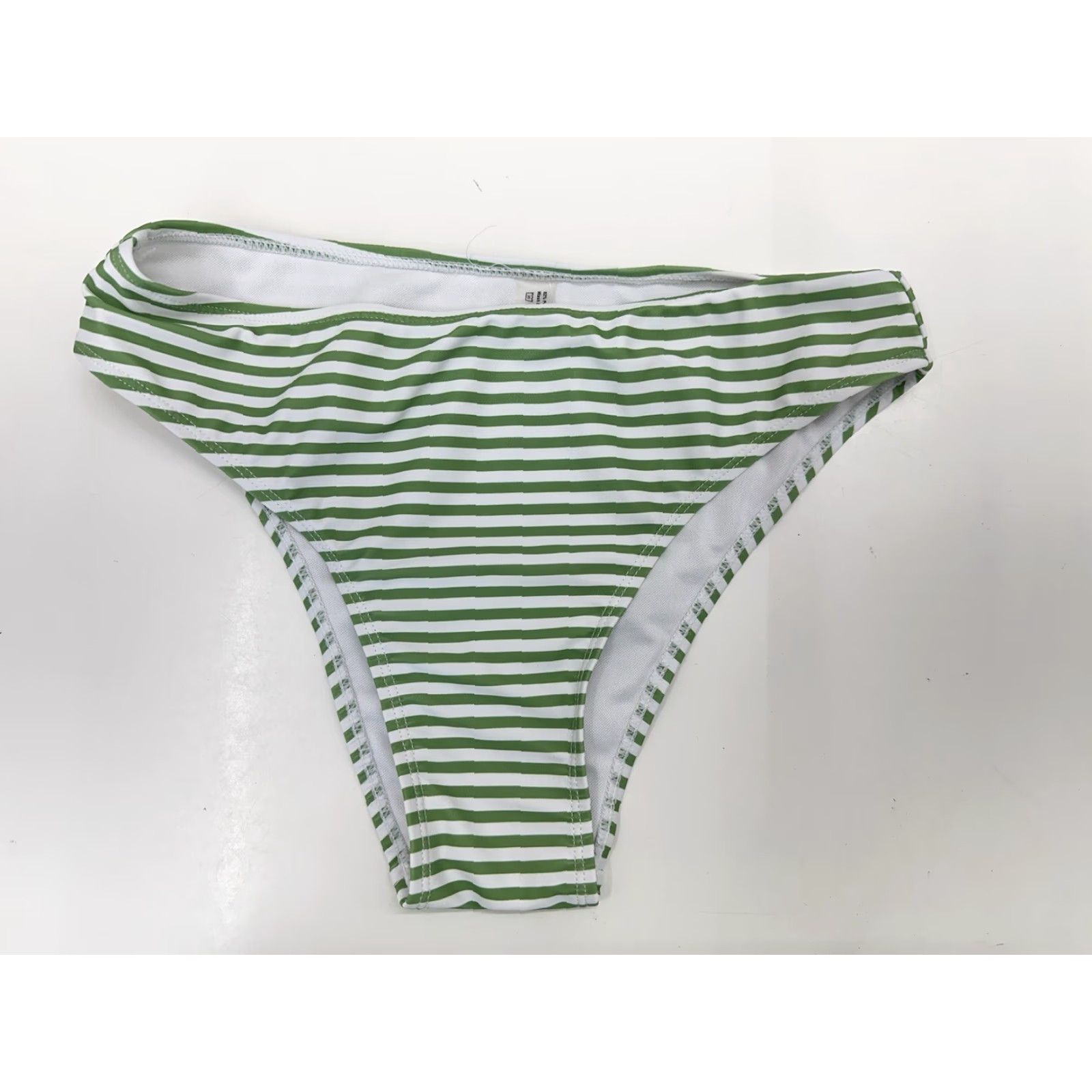 Shein Shein Womens Bikini Two Piece Green White Striped Padded M Swimwear Beach Stripes Adjustable Bandeau Adult Womens Size ONE SIZE - 7 Thumbnail
