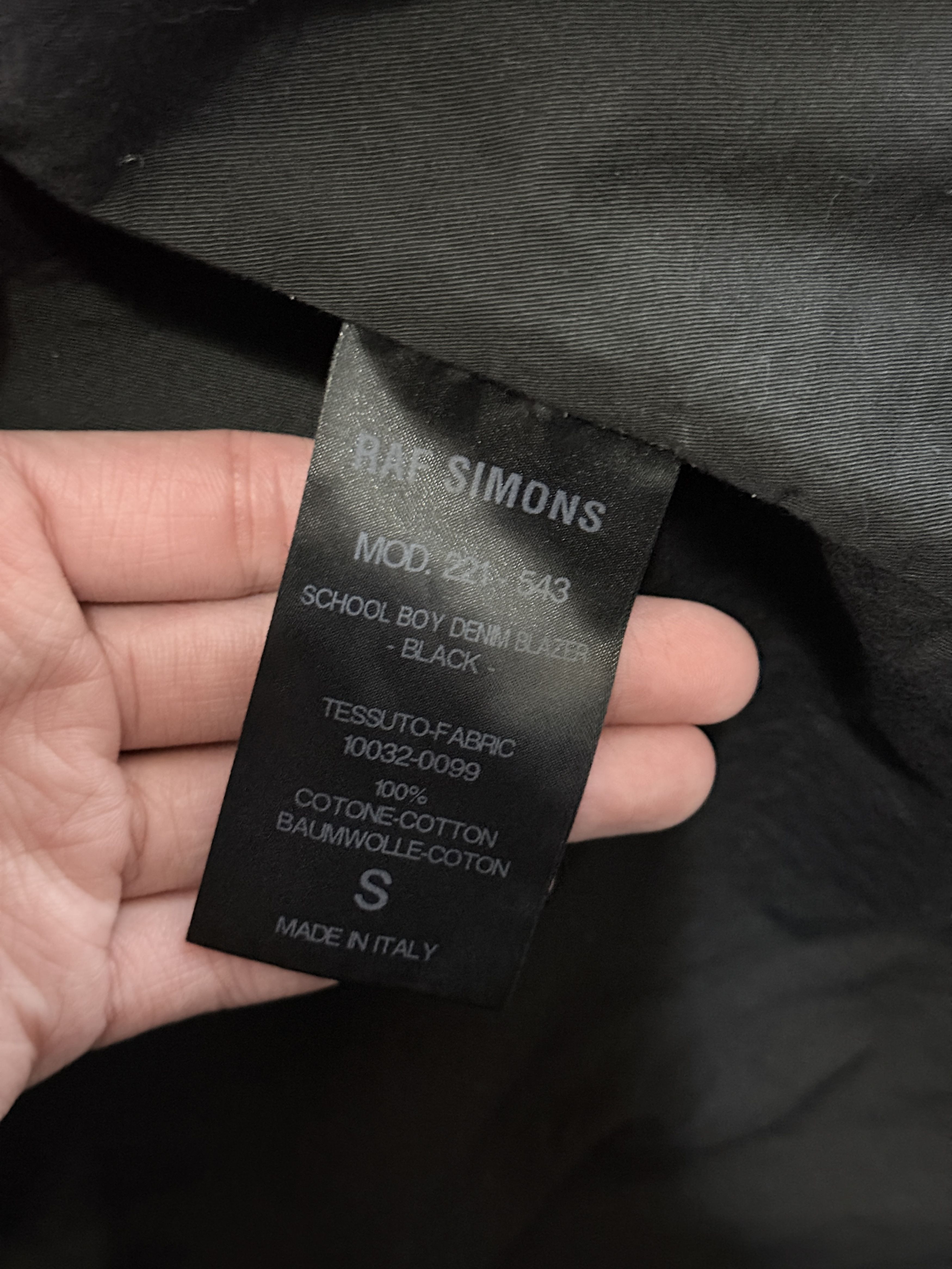 Raf Simons SS22 Black Denim Blazer Jacket Size US S / EU 44-46 / 1 - 12 Thumbnail