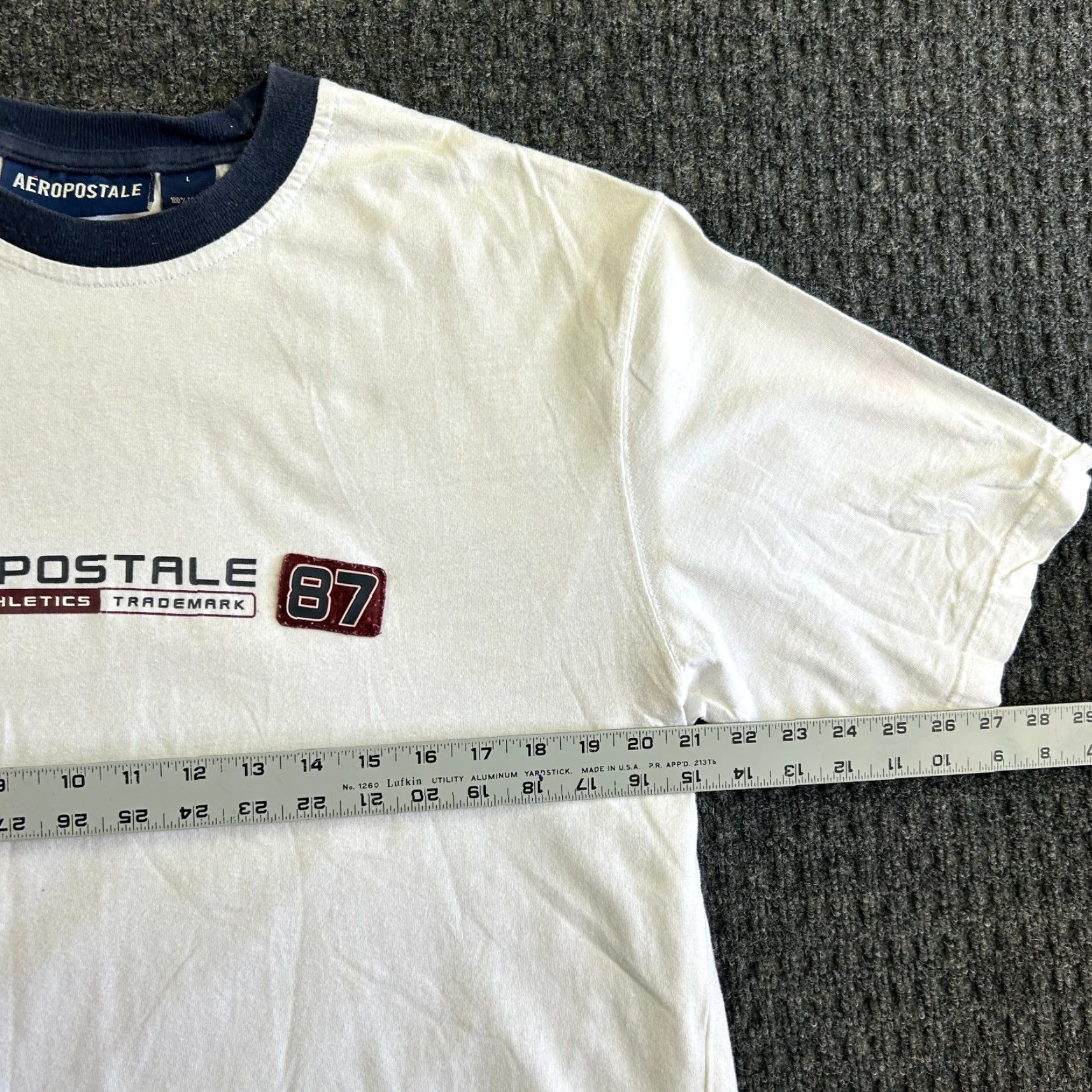 Aeropostale VINTAGE Aeropostale T Shirt Varsity Athletics 97 White L Ringer 90s y2k HipHop Size US L / EU 52-54 / 3 - 4 Thumbnail