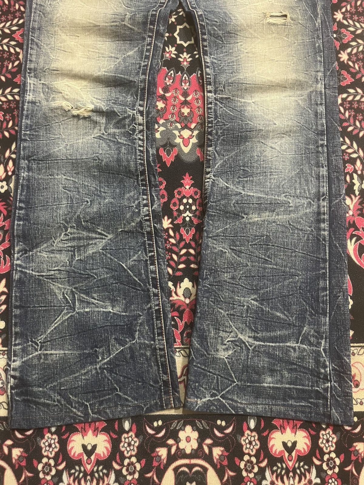 Tornado Mart Ozz-Firsi Pinball Distressed Thunder Distressed Flare Jeans Size US 30 / EU 46 - 7 Thumbnail