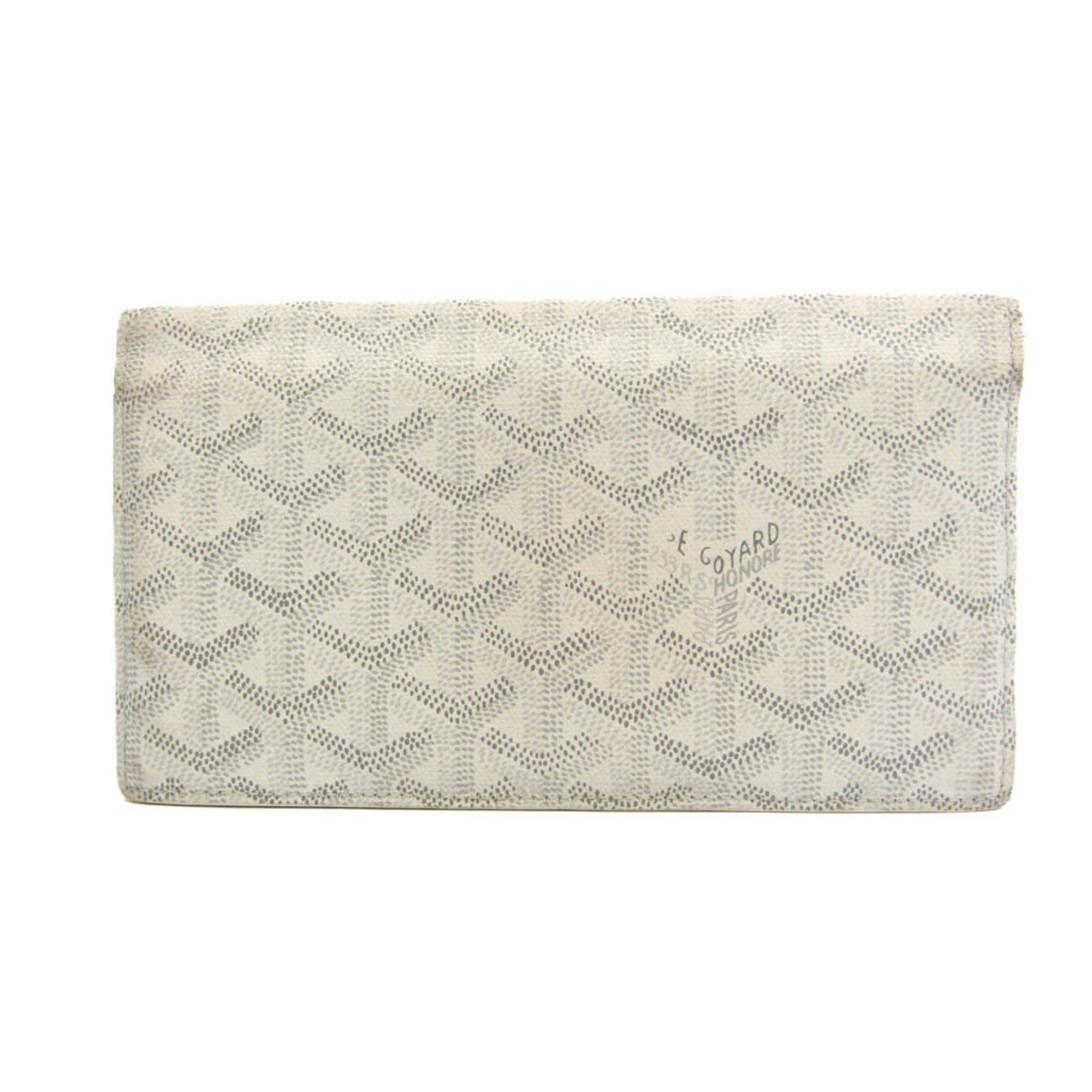 image of Goyard Richelieu Women,men Leather,coated Canvas Long Wallet [Bi-Fold] Gray,white in Black, Women's