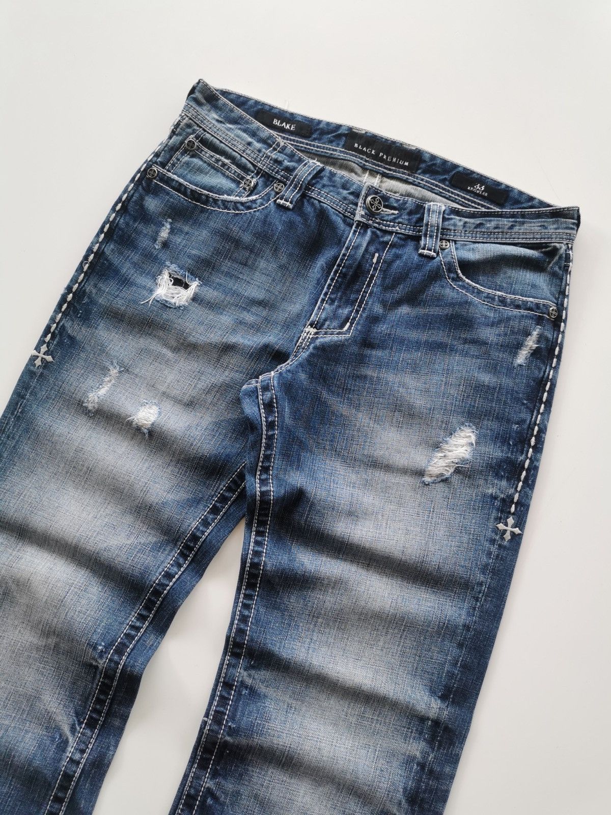 Affliction Y2k Affliction Distressed Denim Black Premium Size US 34 / EU 50 - 6 Thumbnail
