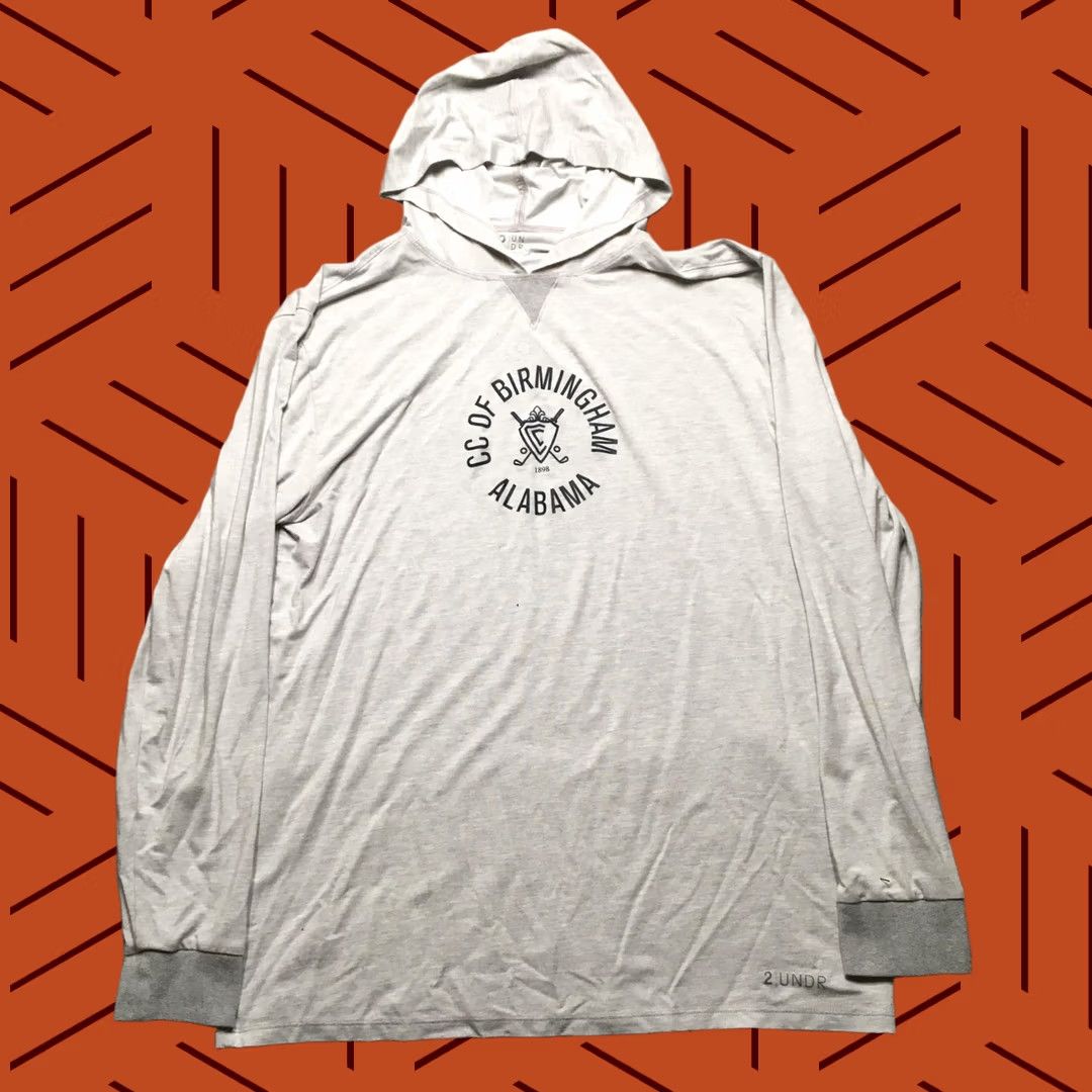 Vintage 2UNDR Hooded Shirt Mens XL Gray CC OF BIRMINGHAM ALABAMA Golf Tee Performance First Layer Size US XL / EU 56 / 4 - 1 Thumbnail