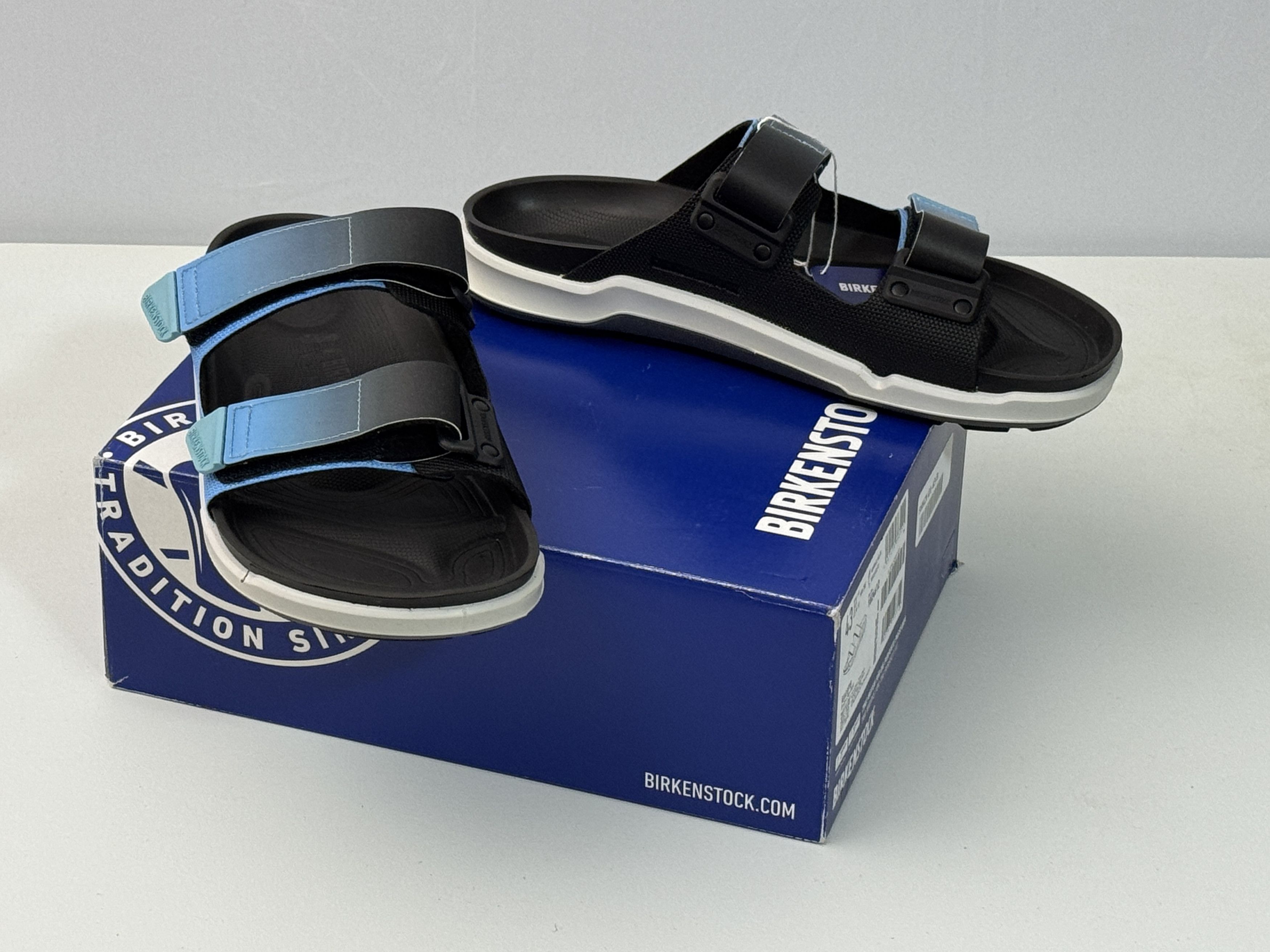 Birkenstock Atacama Mens Sandals Black Blue Sport Slide Size 10 EU 43 NEW Men US 10 Birkenstock Atacama Sandals, Blue/Black, Germany main image 3