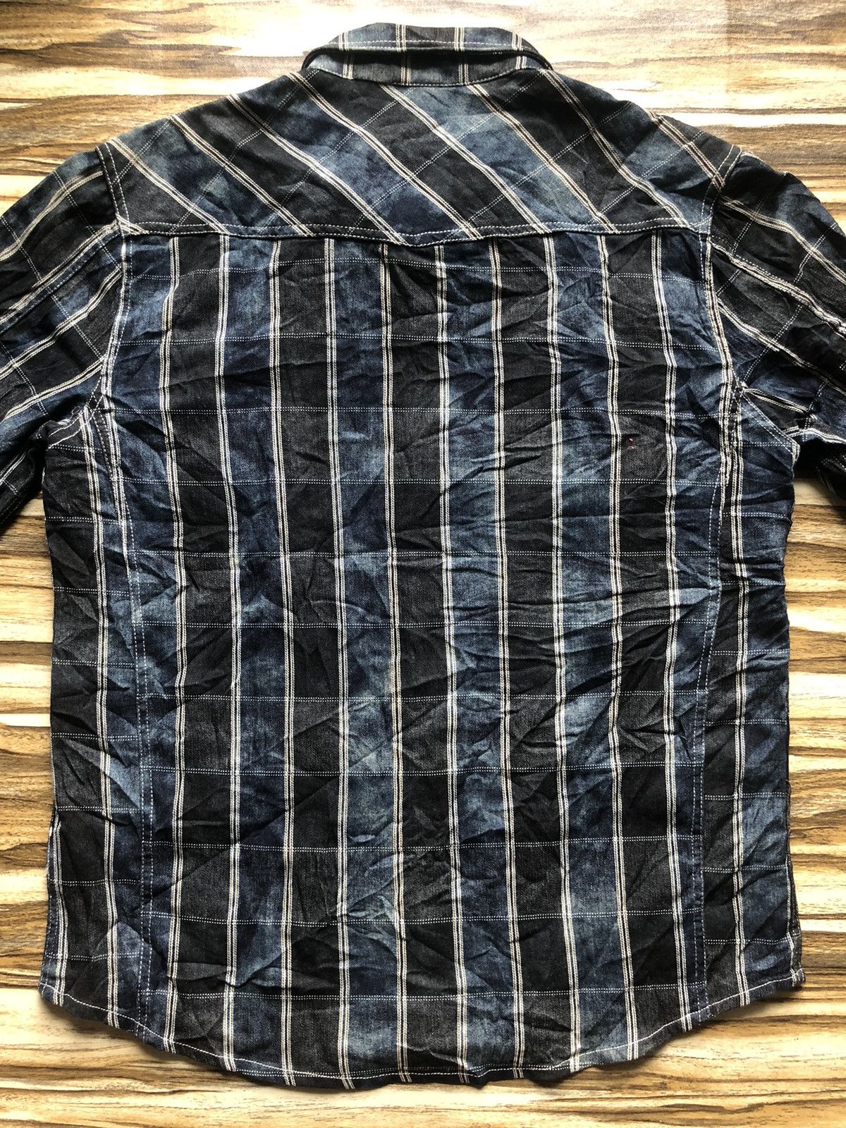 In The Attic B/D shirt Patchwork shadow plaid blue black kapital lgb Size US L / EU 52-54 / 3 - 6 Thumbnail