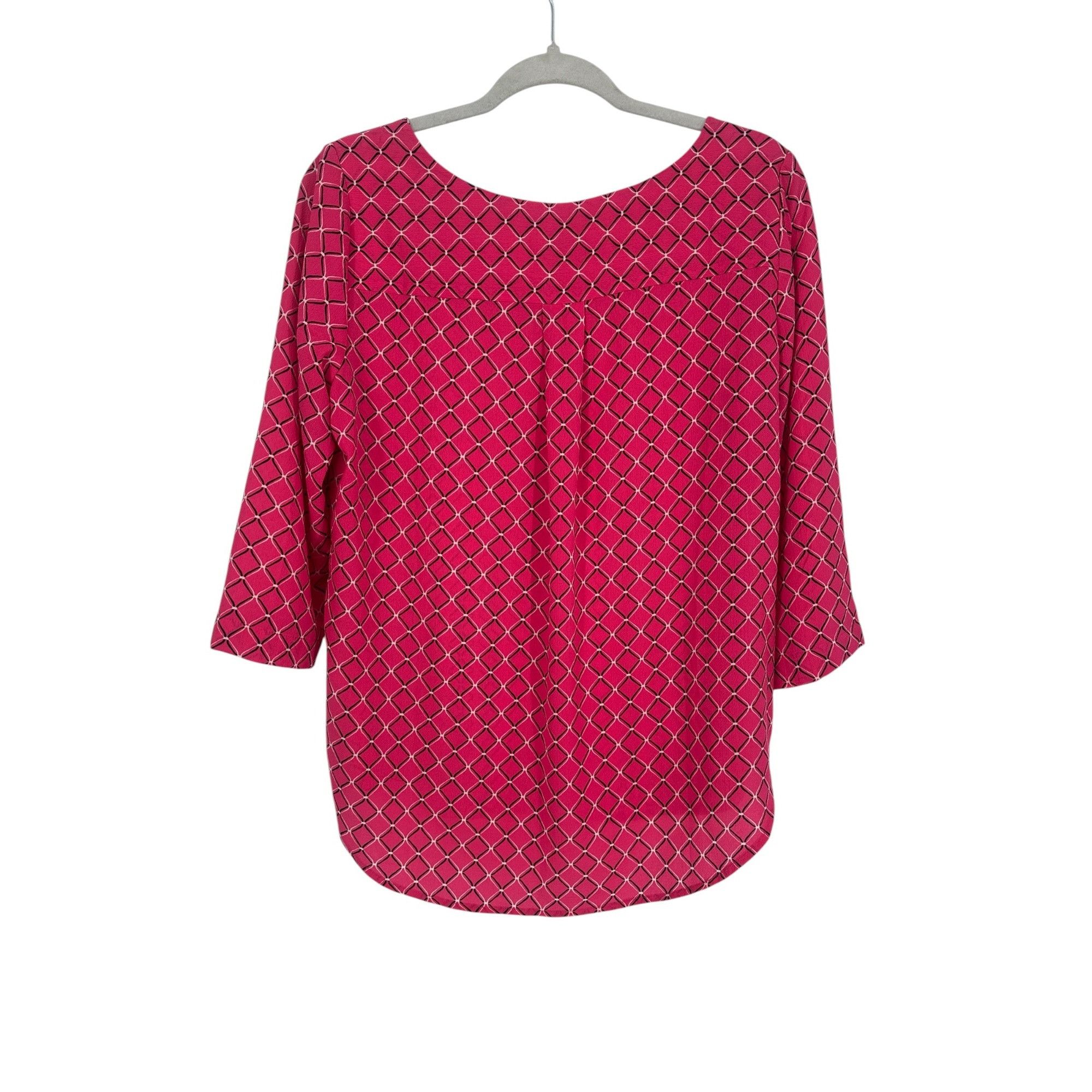 Other Susan Graver Women’s Geometric Tunic Blouse Size 8 Pink Latt Size M / US 6-8 / IT 42-44 - 2 Thumbnail