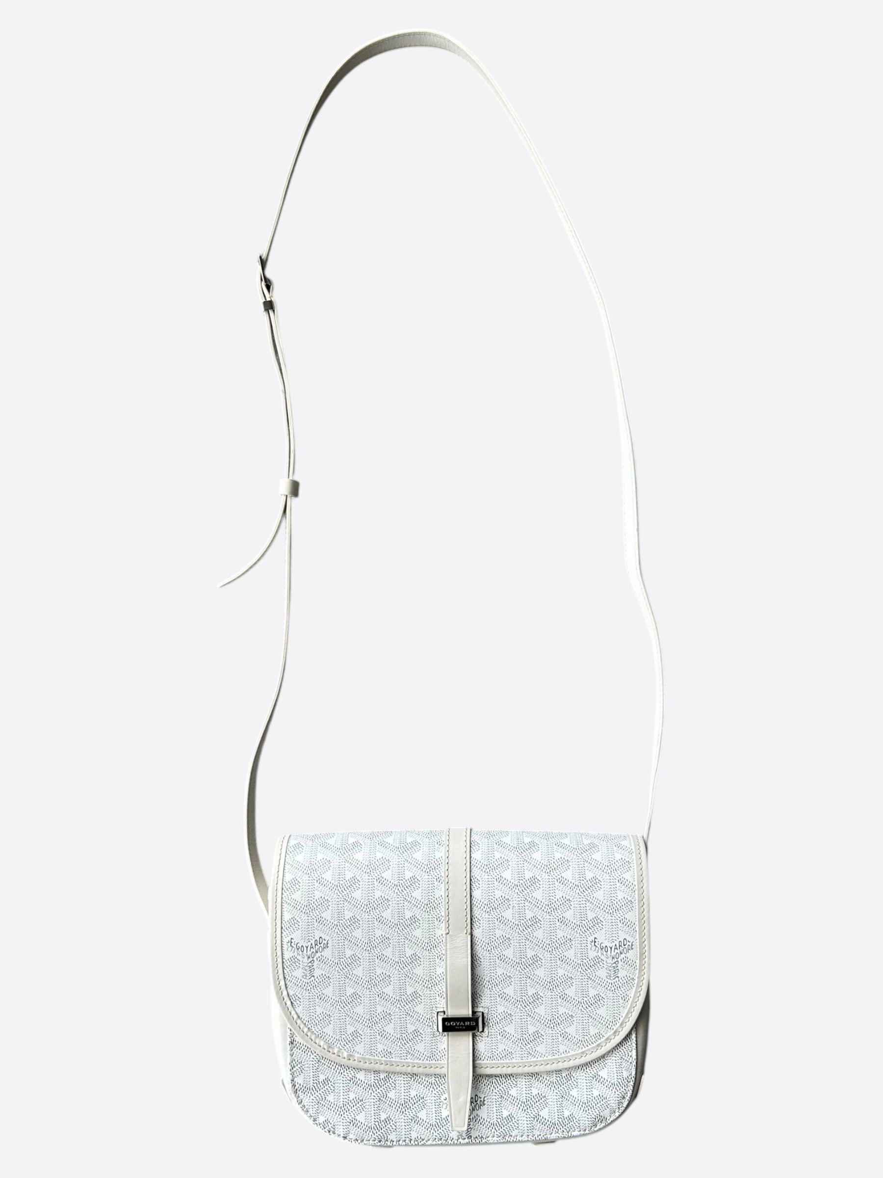 Goyard White Belvedere Messenger Bag, Men's
