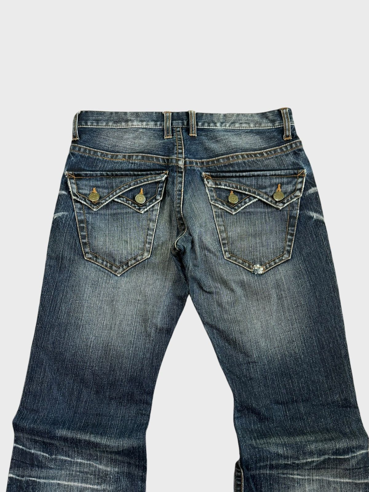 Hysteric Glamour × Japanese Brand × Vintage FLARED RATTLE TRAP JUNYA WATANABE STYLE DISTRESSED DENIM Size US 32 / EU 48 - 9 Thumbnail