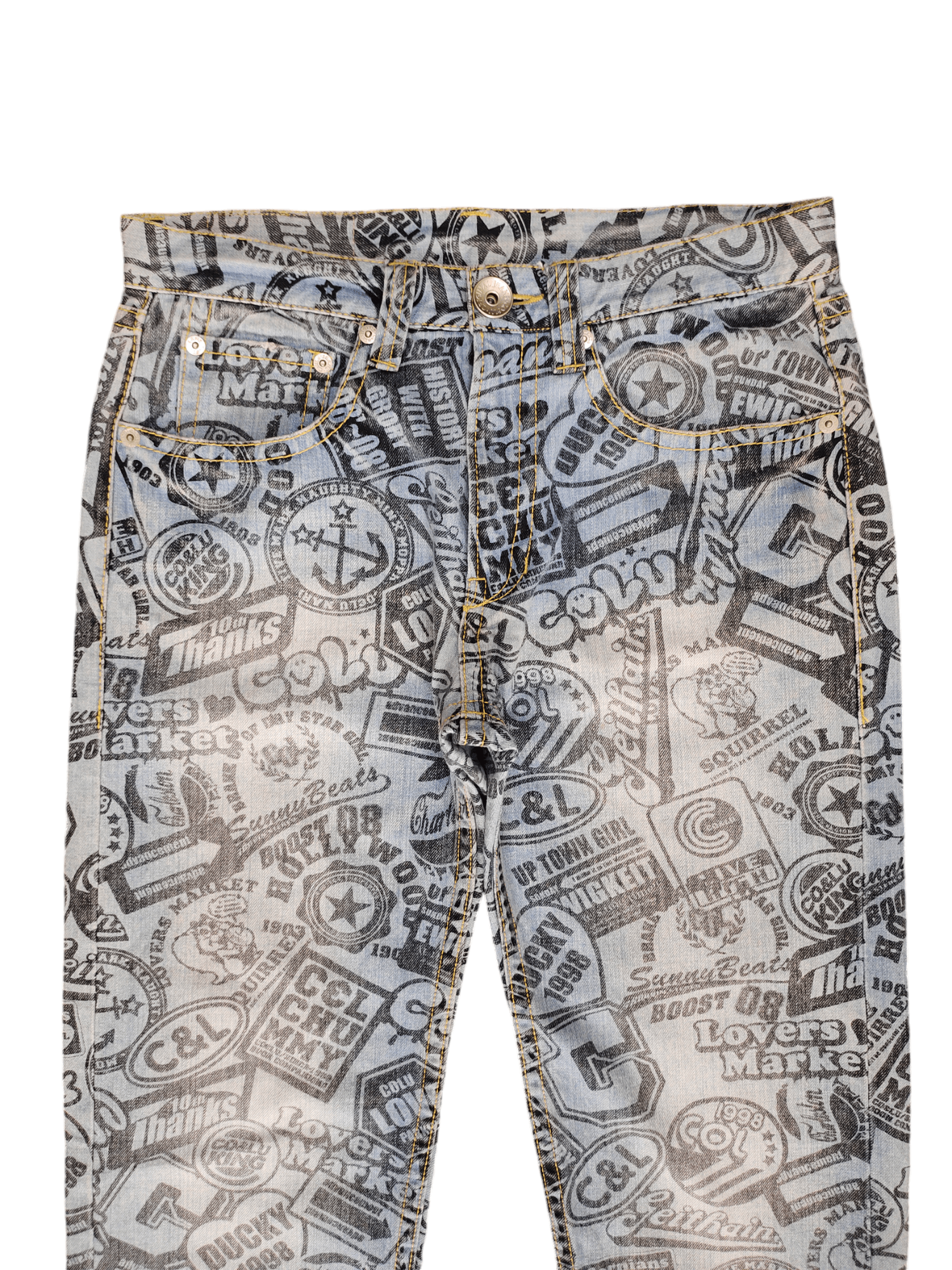 Japanese Brand Japanese Co & Lu Full Print Hysteric Glamour Style Jeans Size US 33 - 2 Thumbnail