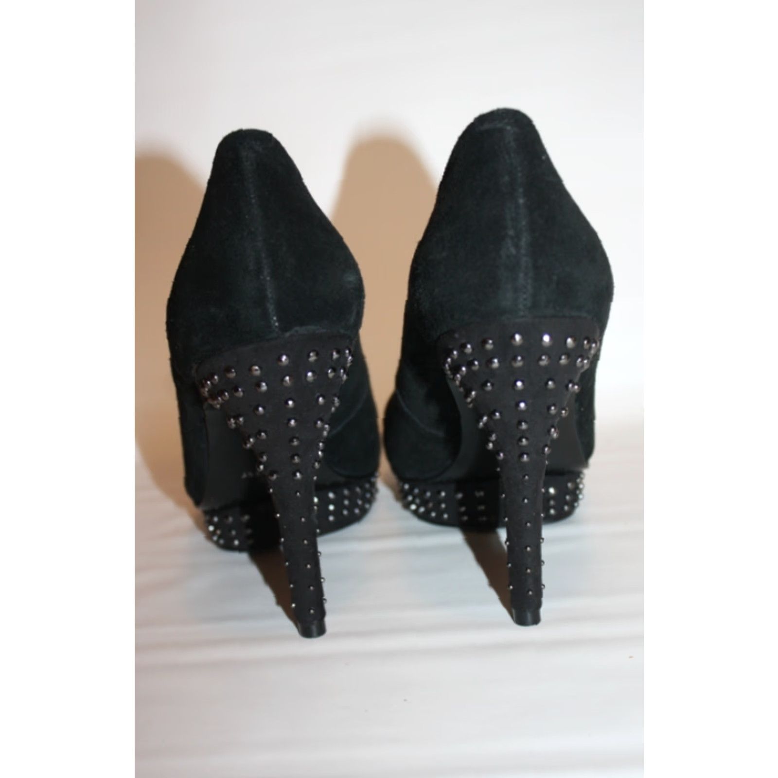 Nine West Nine West Suede Black 4 inch Heel Size 10 Open Toe High Heel Womens Size US 10 / IT 40 - 7 Thumbnail