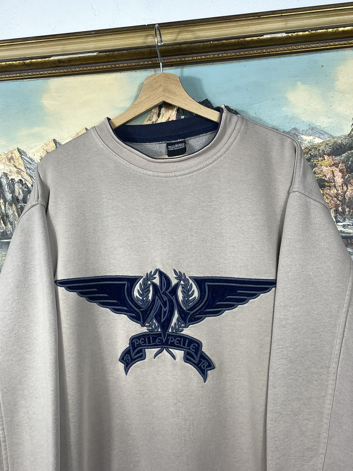Pelle Pelle × Vintage Pelle Pelle Retro 00s Crewneck Jumper Sweater Hiphop Skate Size US XXL / EU 58 / 5 - 4 Thumbnail