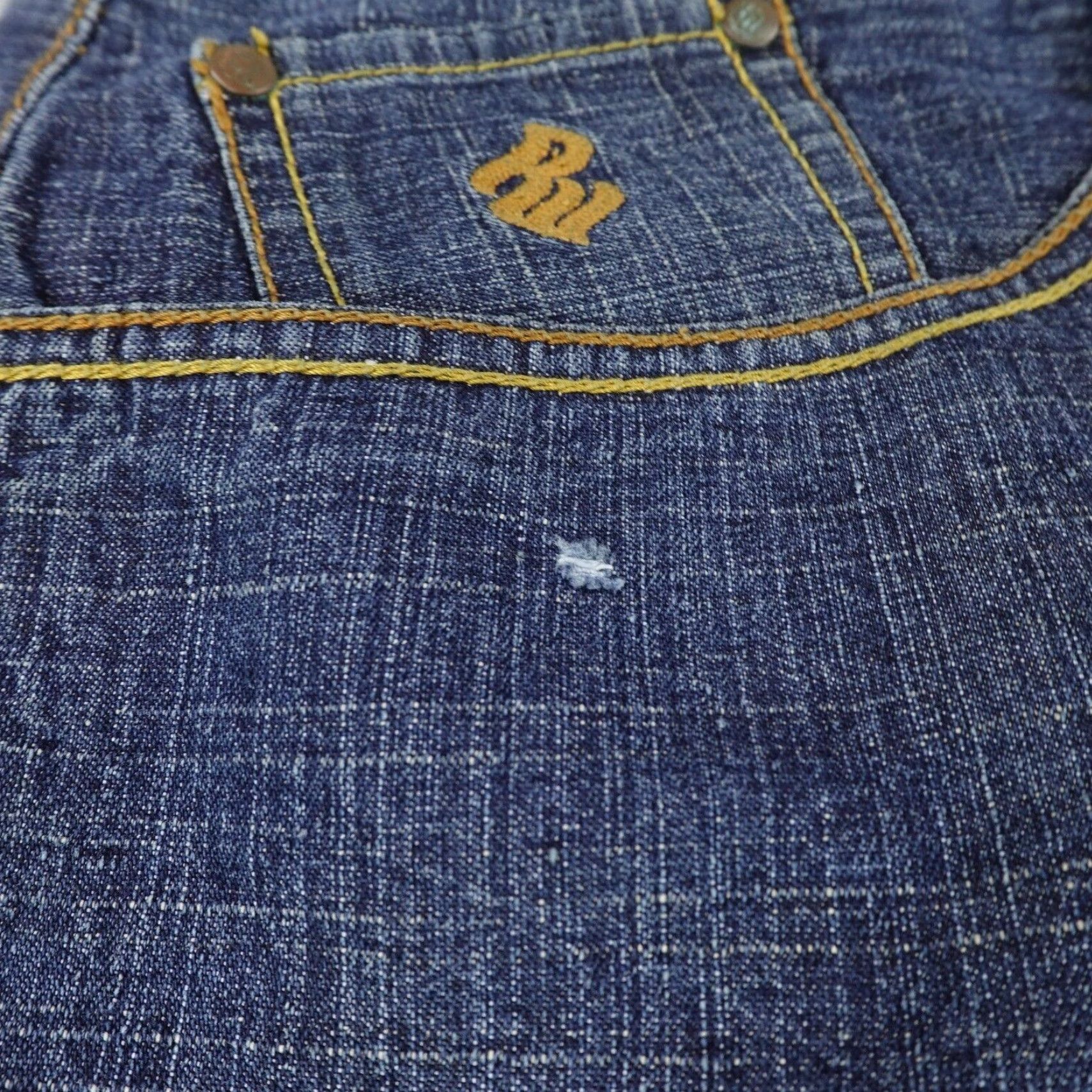 Rocawear VINTAGE Rocawear Jeans Mens 40x34 Blue Denim Embroidered Baggy Hip Hop Y2K 40x34 Relaxed Straight Denim Jeans Mens Blue Rocawear Size US 40 / EU 56 - 7 Thumbnail