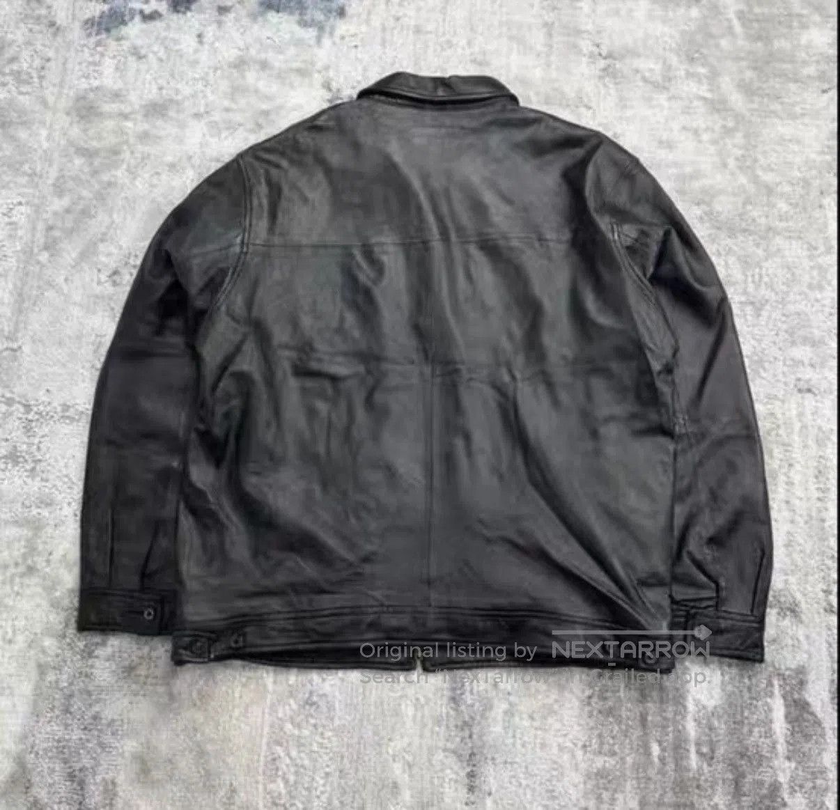Polo Ralph Lauren Black Leather Jacket with Collar and Zip Closure. Size US XXL / EU 58 / 5 - 5 Thumbnail
