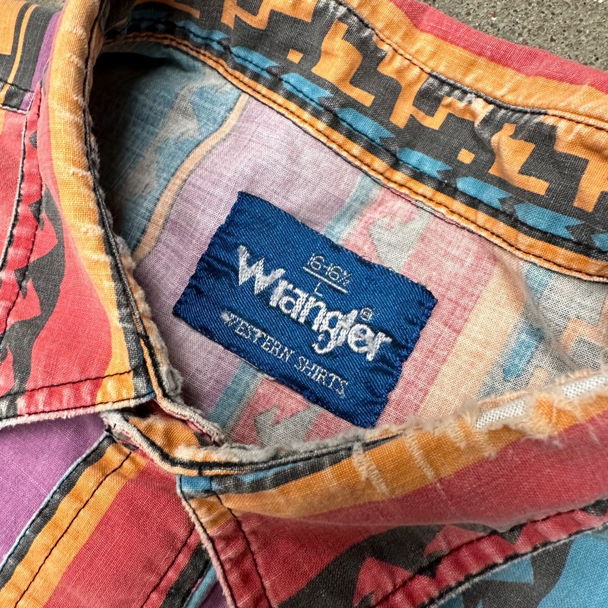 Vintage × Wrangler Vintage 80s Wrangler Brushpopper Style Patterned Button Up S Size US L / EU 52-54 / 3 - 3 Thumbnail