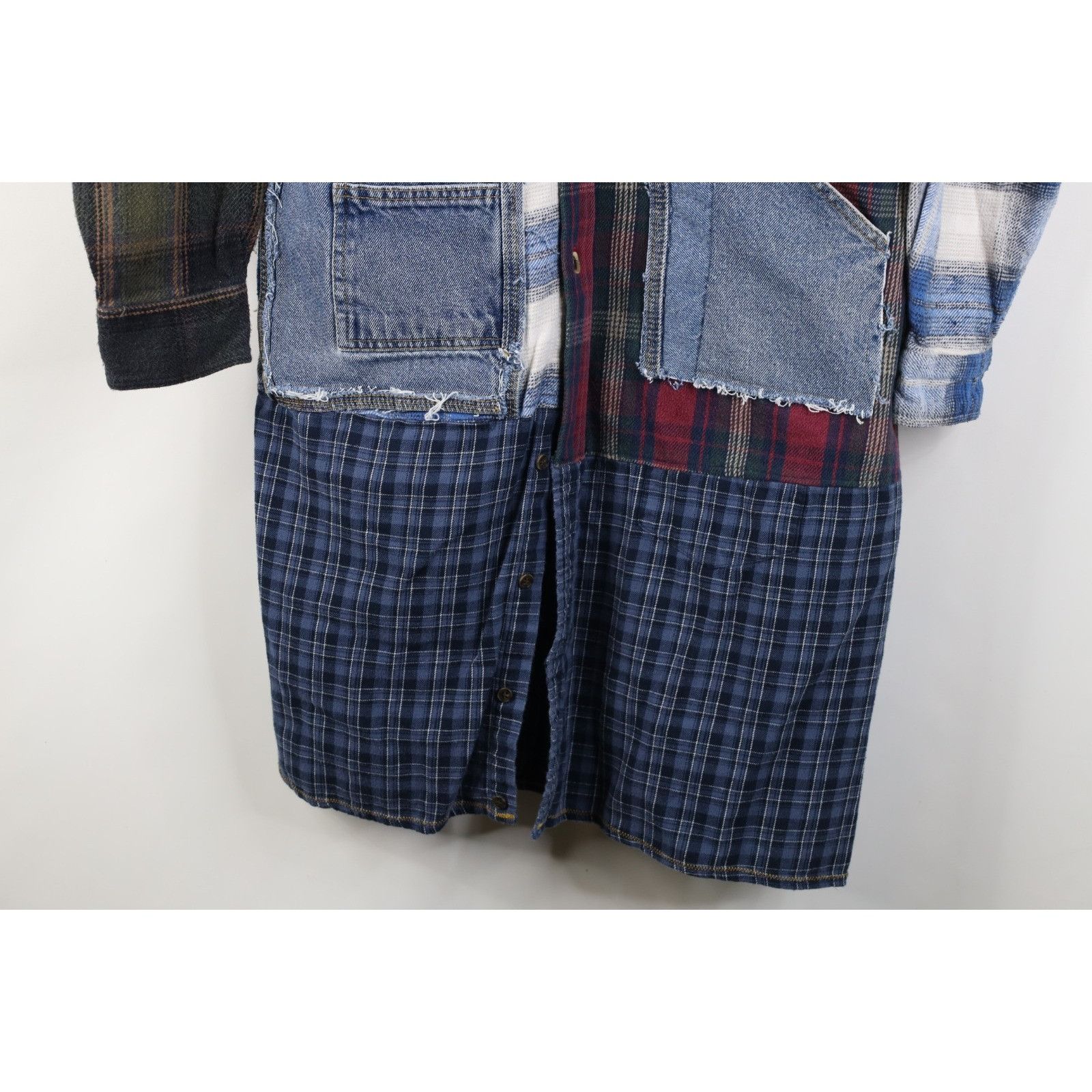 Vintage Vintage 90s Y2K Streetwear Custom Made Flannel Shirt Dress Size L / US 10 / IT 46 - 4 Thumbnail