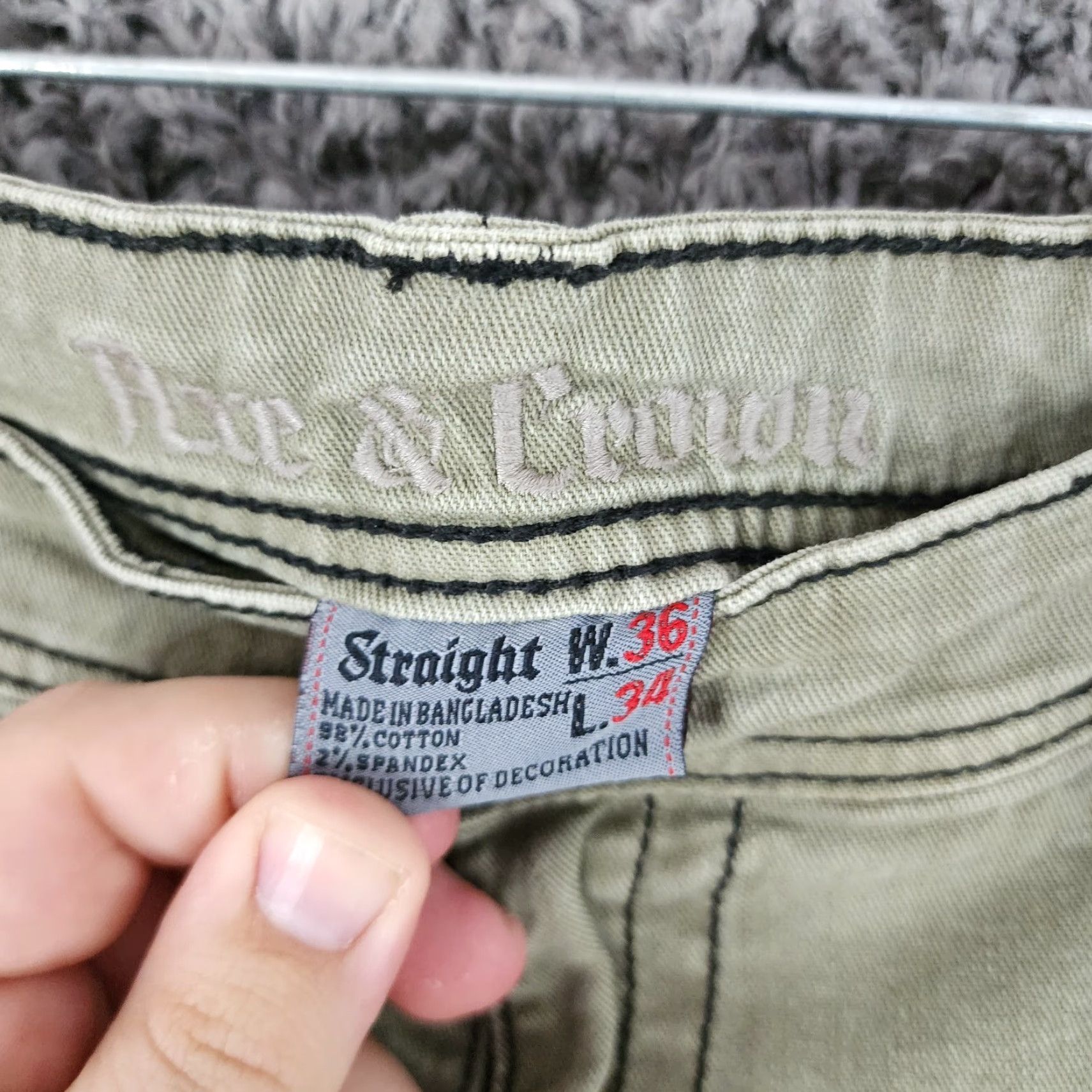 Vintage Axe & Crown Straight Green Jeans Mens 38x34 Regular Size US 38 / EU 54 - 4 Thumbnail