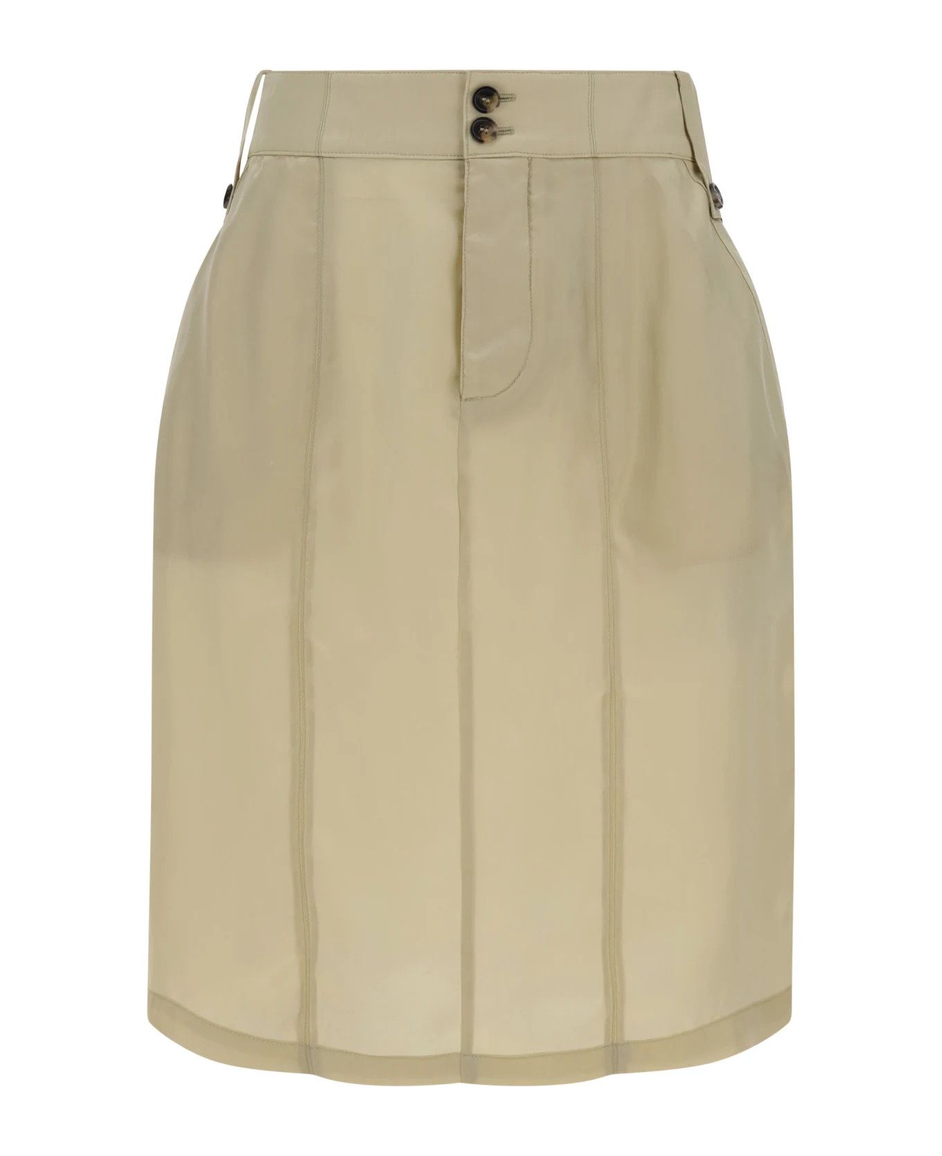 Saint Laurent Paris o1y0126 Mini Skirt in Beige Size 27" / US 4 / IT 40 - 1 Thumbnail