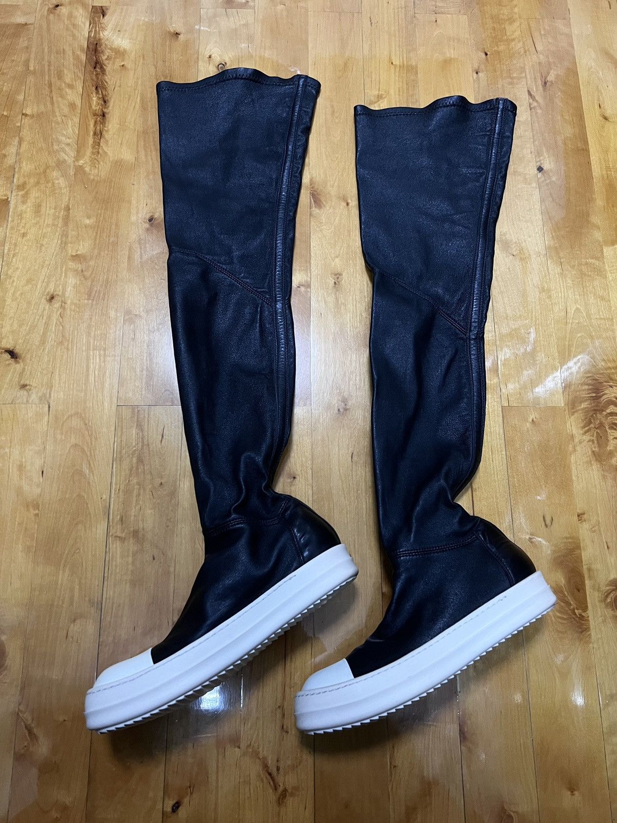 Rick Owens Rick owens mainline leather thigh high stocking sz36 Size US 6 / IT 36 - 3 Thumbnail