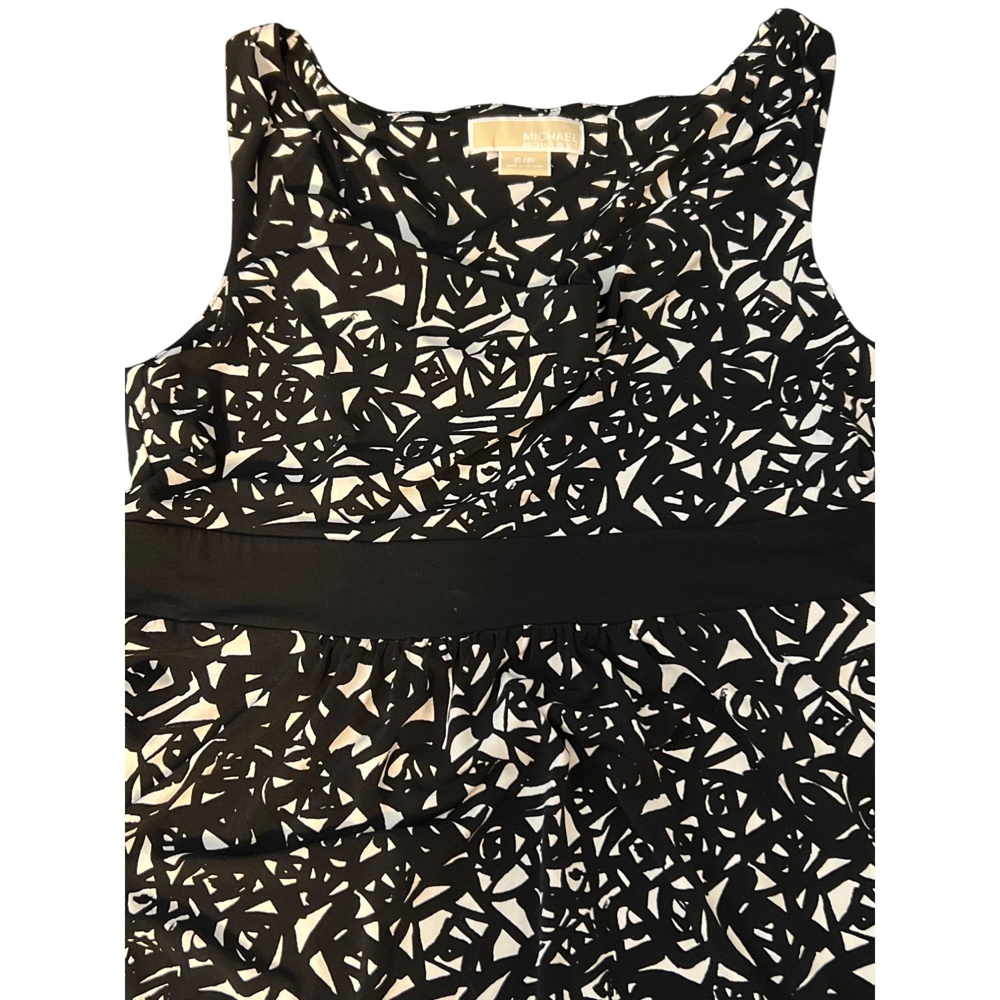 Michael Kors Michael Kors Black White Abstract Print Dress Sheath Sleevel Size S / US 4 / IT 40 - 3 Thumbnail