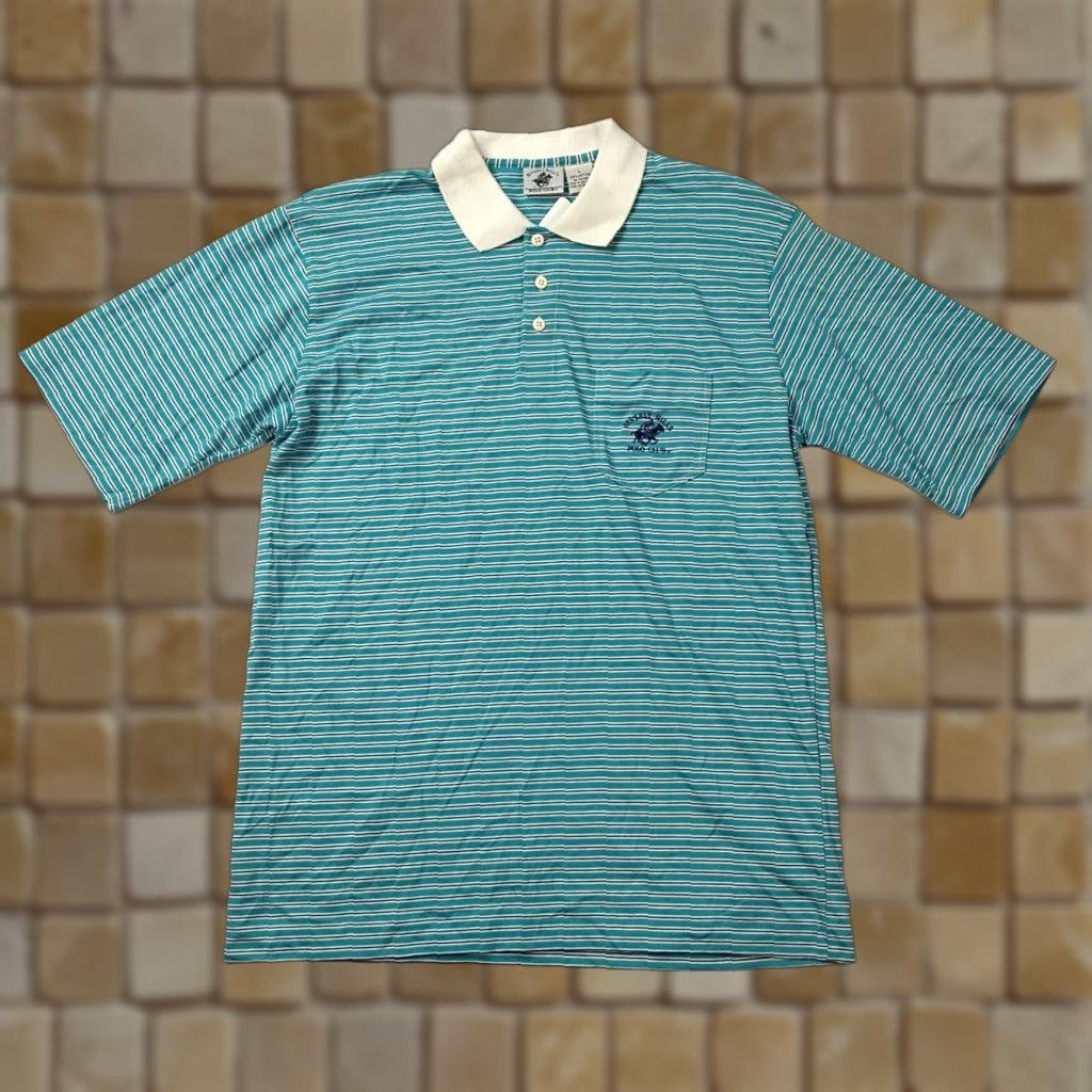 Beverly Hills Polo Club VINTAGE Beverly Hills Polo Club Mens M Striped Collared Retro Polo Shirt 90s Casual Sports Rock Skate Golf Tennis Outdoor Size US M / EU 48-50 / 2 - 1 Thumbnail