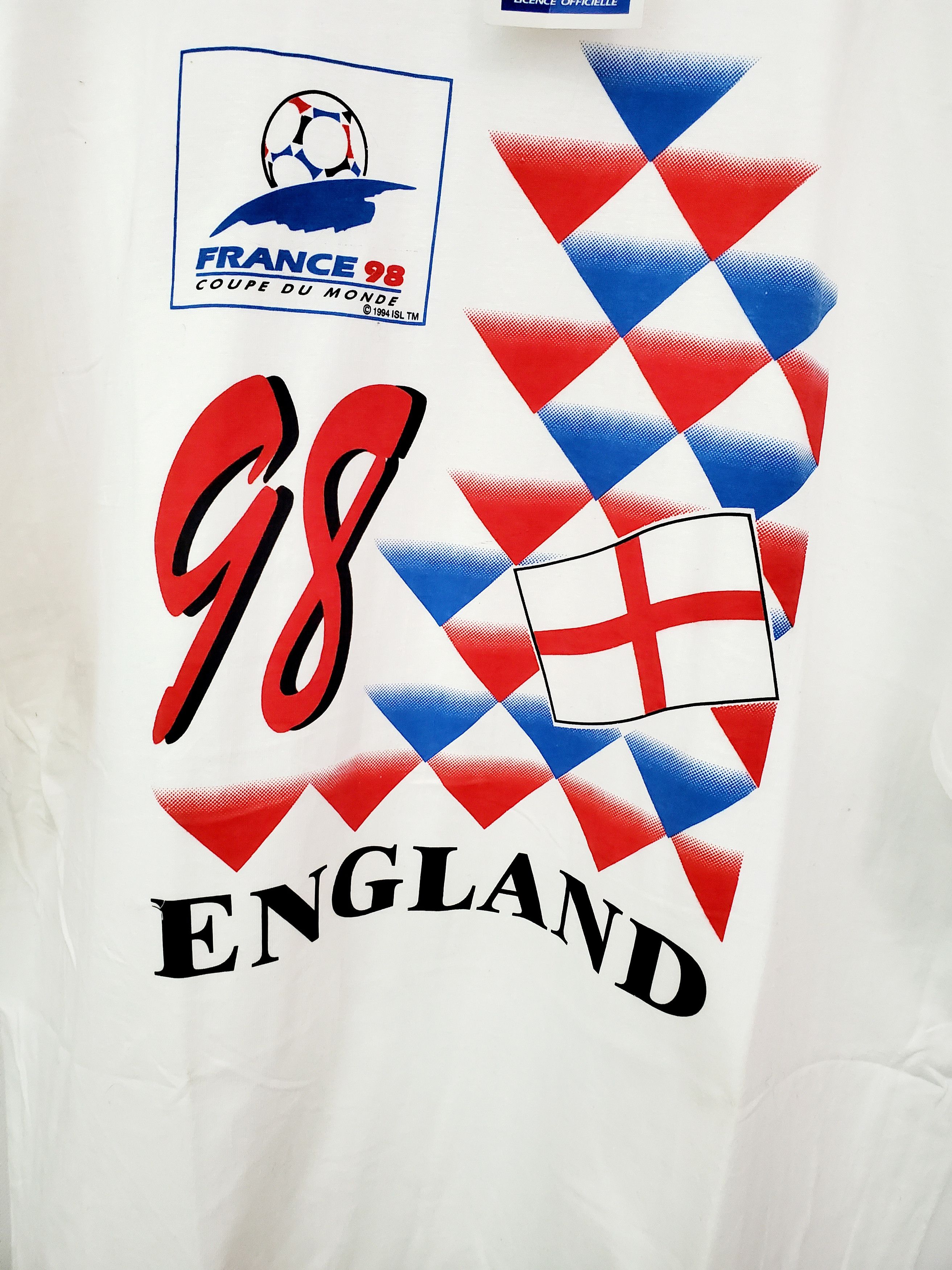 UEFA Vintage FRANCE 98 ENGLAND FOOTBALL SOCCER T SHIRTS Xl Size US XL / EU 56 / 4 - 2 Thumbnail