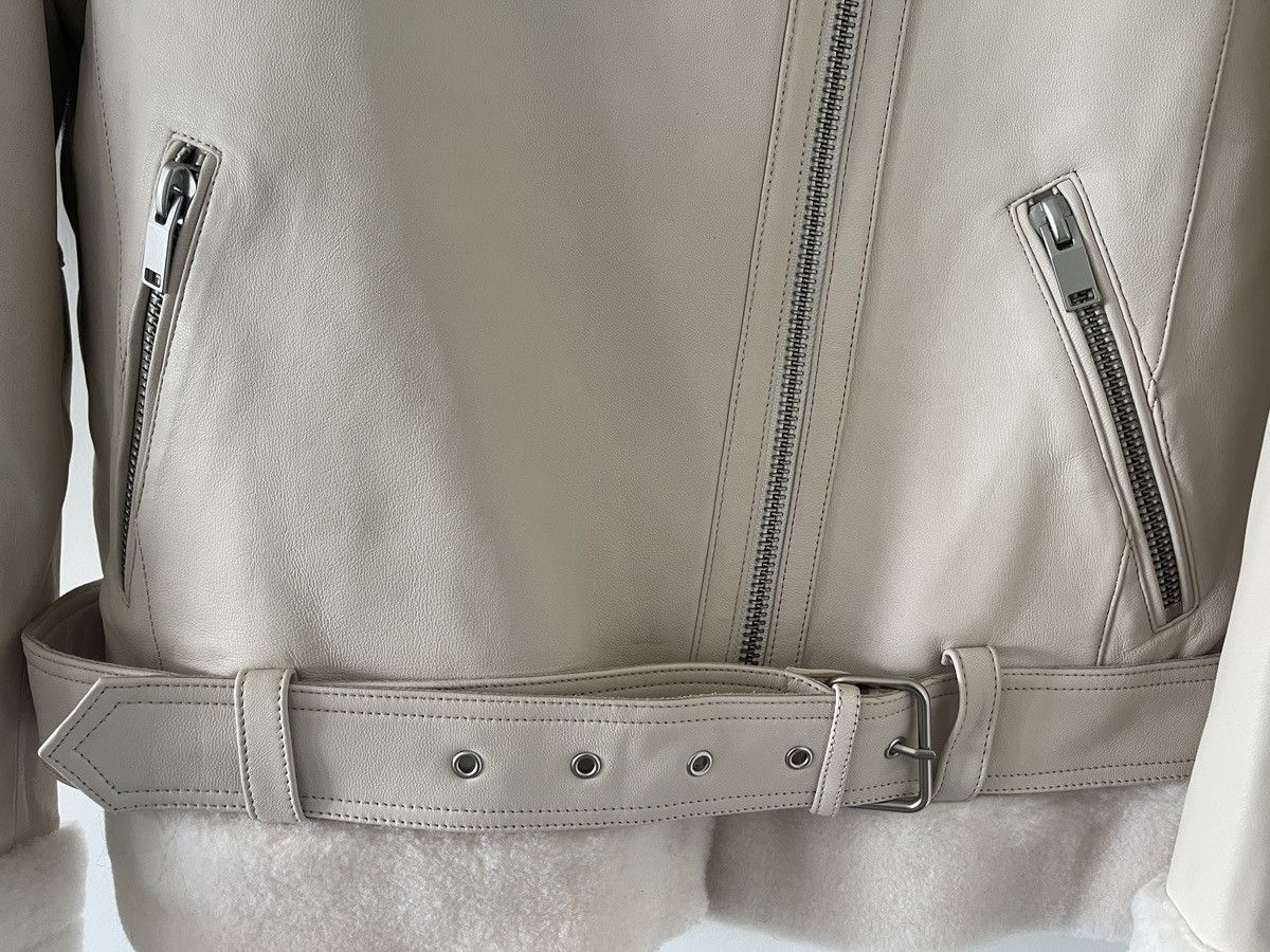 Other Leather Shearling Aviator Bomber Jacket in White/Ivory US 6 Size M / US 6-8 / IT 42-44 - 6 Thumbnail