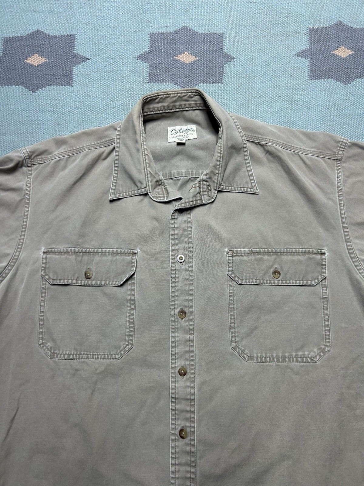 Vintage Vintage cabelas button shirt canvas hiking outdoor XL tall Size US XL / EU 56 / 4 - 3 Thumbnail