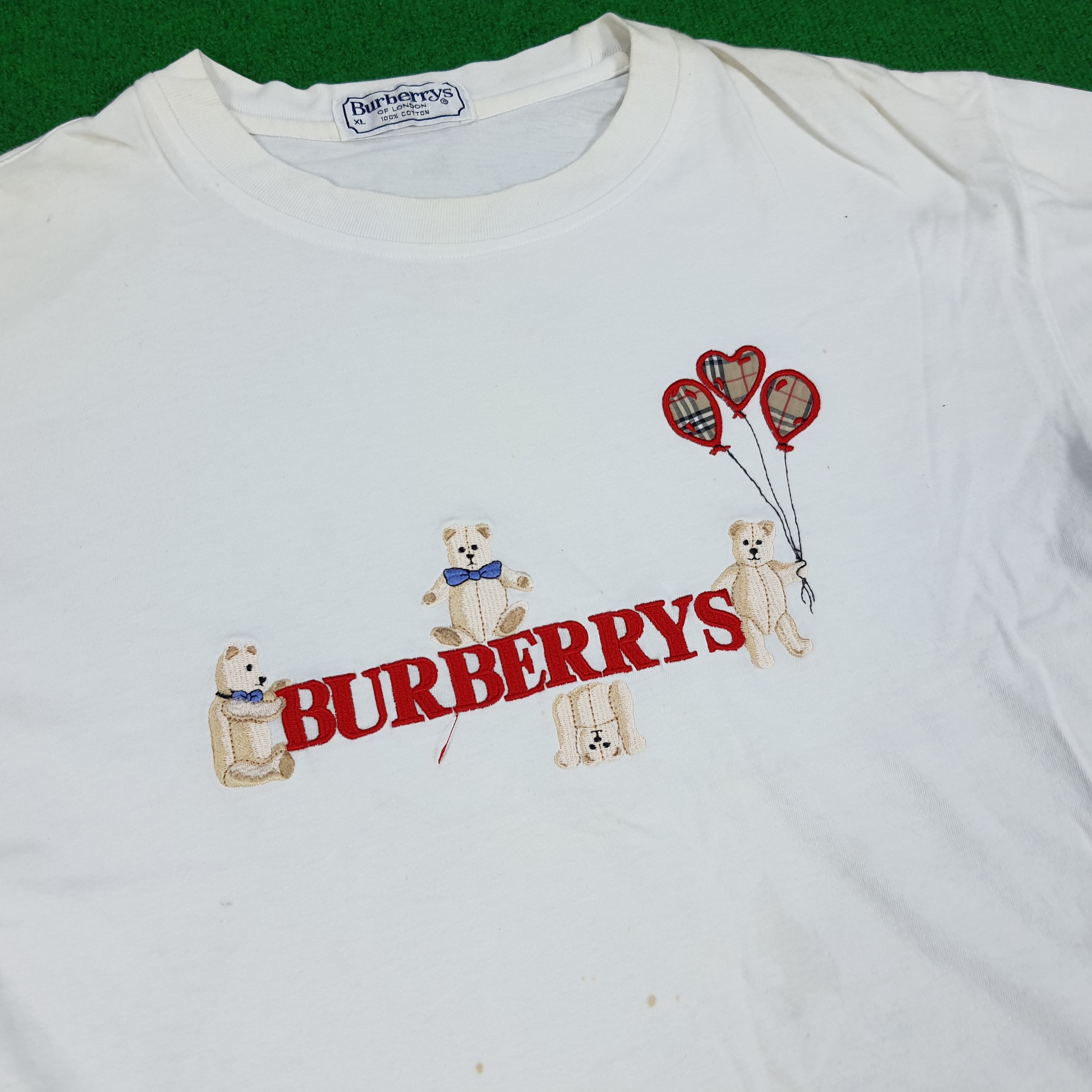 Burberry × Vintage Vintage Burberrys Spell Out Embroidered Bear Tshirt Size US L / EU 52-54 / 3 - 2 Thumbnail