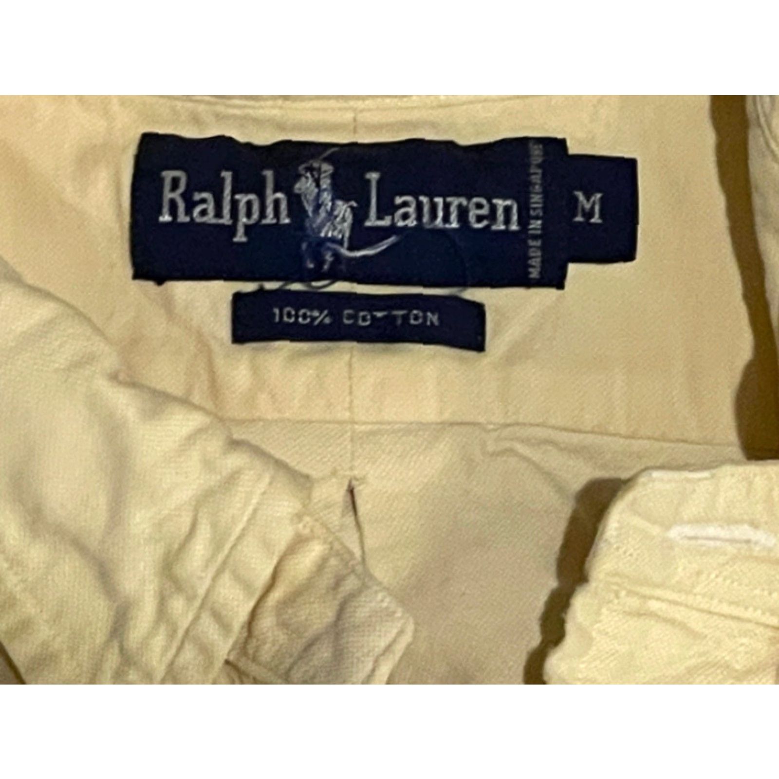 Polo Ralph Lauren Polo Ralph Lauren Mens Shirt Half Button Up Yellow 100% Cotton M Regular Long Sleeve Pocket Classic Designer Size US M / EU 48-50 / 2 - 2 Thumbnail