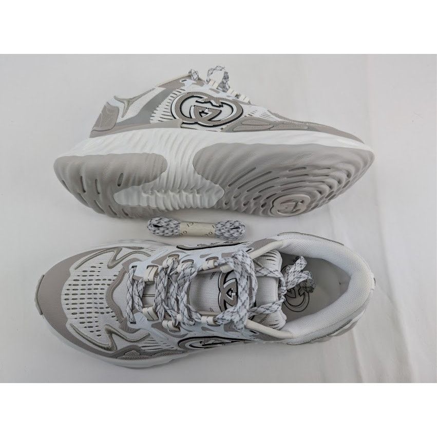 Gucci o1rshd1 Ripple Splash Sneaker in White / Grey Size US 11 / EU 44 - 1 Thumbnail