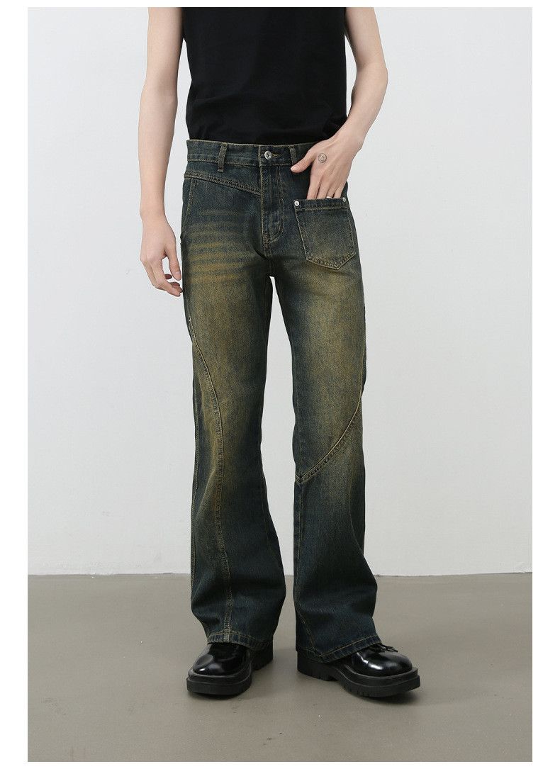 Vintage American retro washed distressed flared jeans for men Size US 32 / EU 48 - 2 Thumbnail