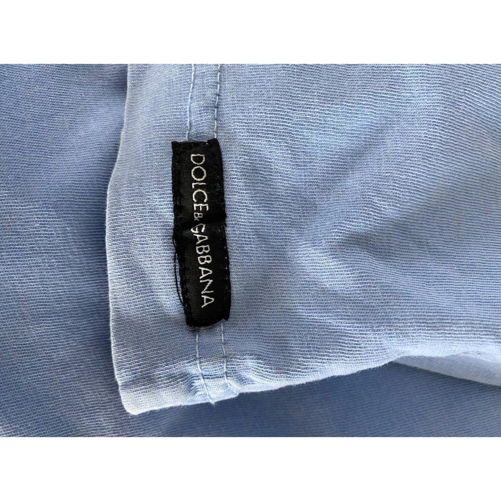 Dolce & Gabbana Dolce & Gabbana Mens T-Shirt Blue Short Sleeve Crew Neck Pullover Size 46 Regular Image Logo Shirt Men Size US XXL / EU 58 / 5 - 5 Thumbnail