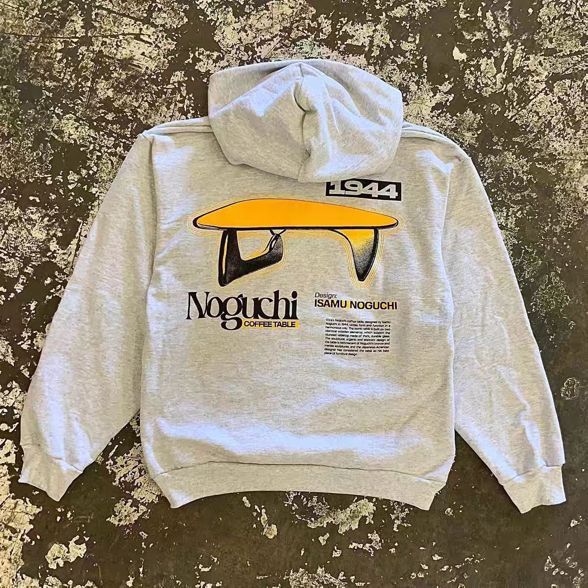 Vintage Grey Retro Coffee Table Loose Hoodie Y2k Size US L / EU 52-54 / 3 - 1 Thumbnail