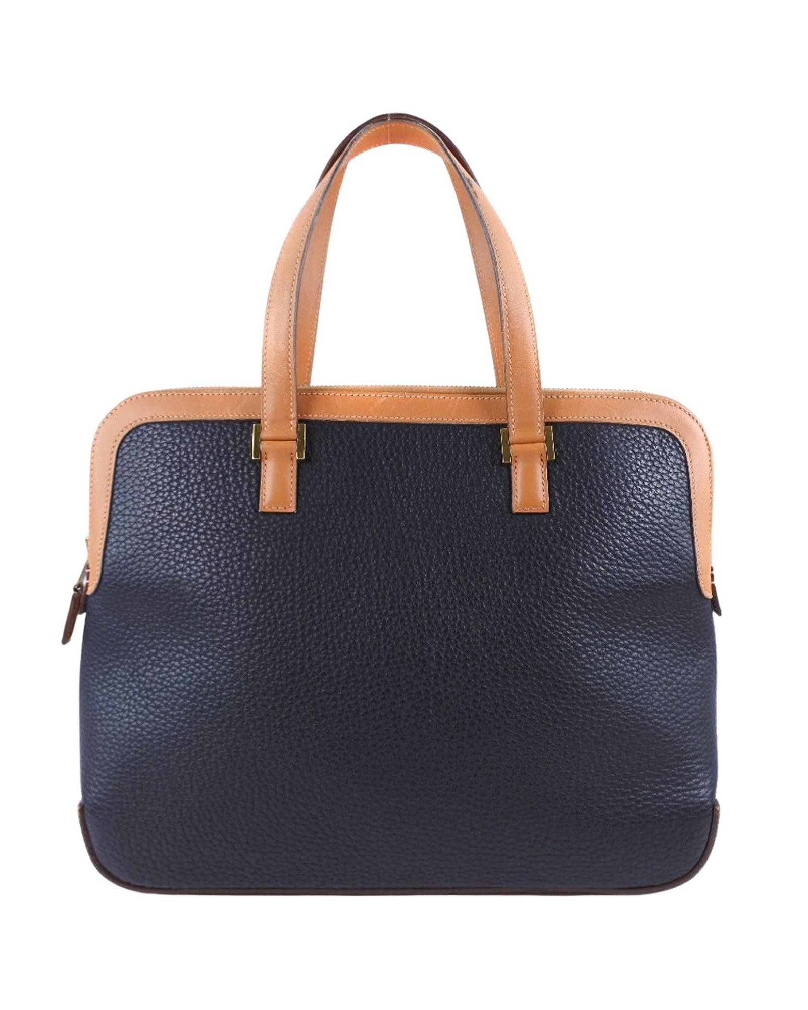 image of Hermes Escapade Leather Handbag in Brown, Women's