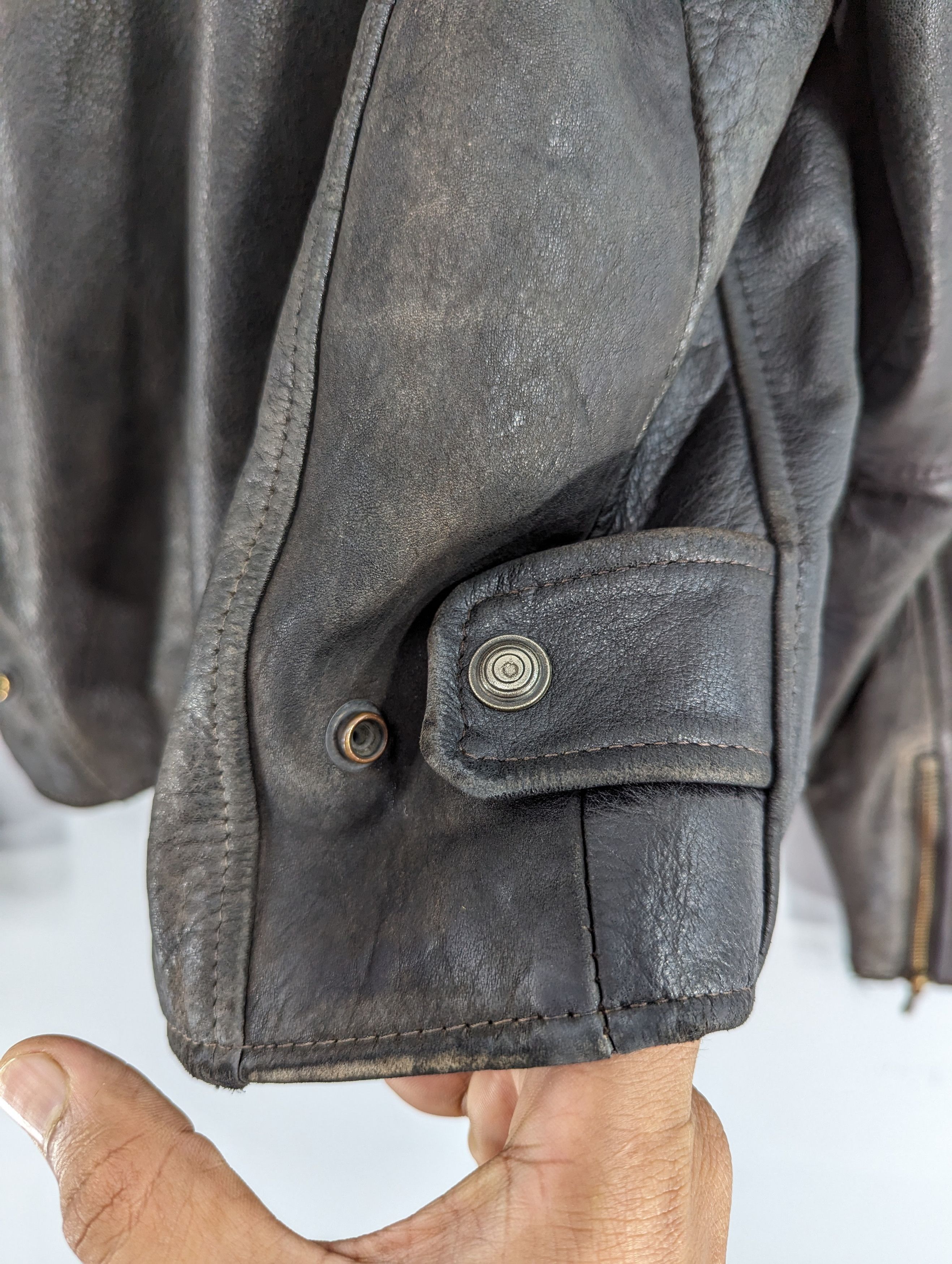 Vintage 🔥Vintage Unbrand Distressed Leather Jacket Ramones Size US S / EU 44-46 / 1 - 25 Thumbnail