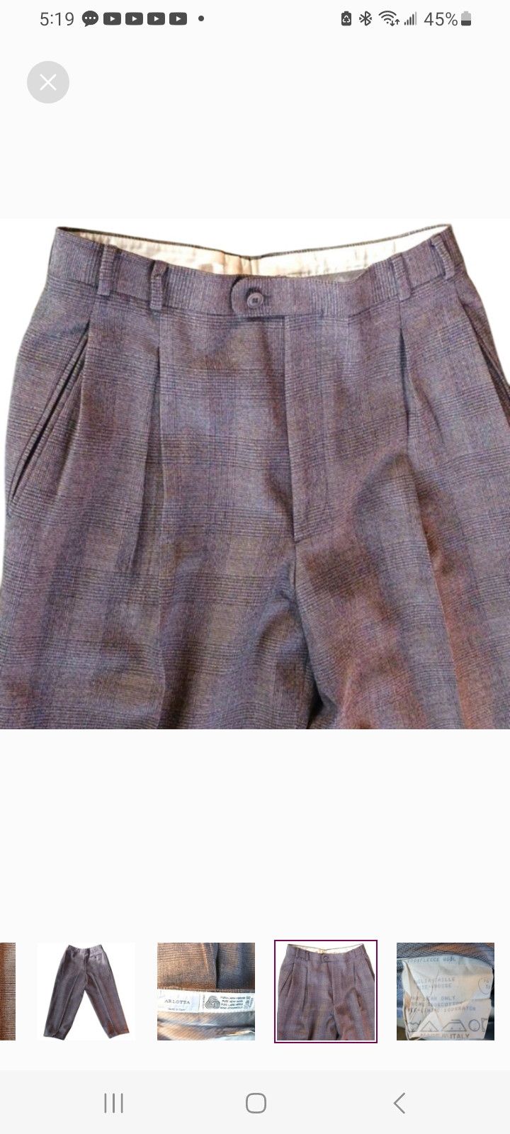 Other ARLOTTA Wool Men's Grey Pants Size US 34 / EU 50 - 6 Thumbnail