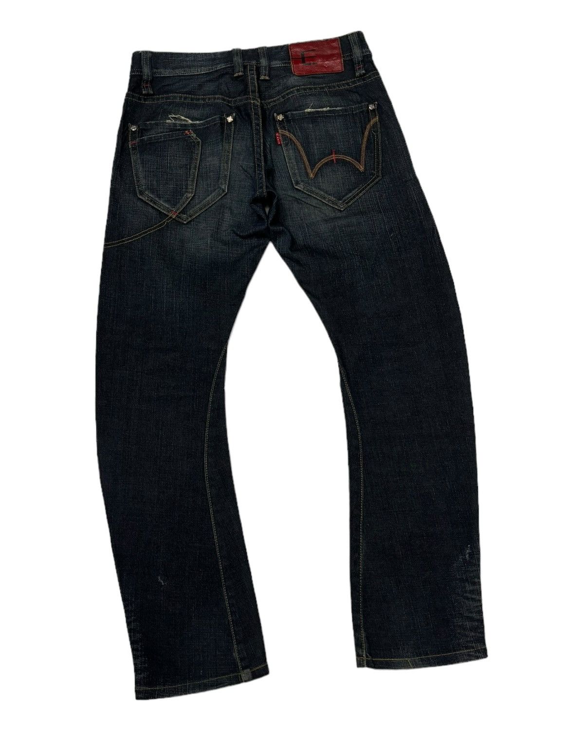 Edwin EDWIN E-FUNCTION CLAW MARK CURVED DISTRESSED DENIM JEANS Size US 32 / EU 48 - 4 Thumbnail