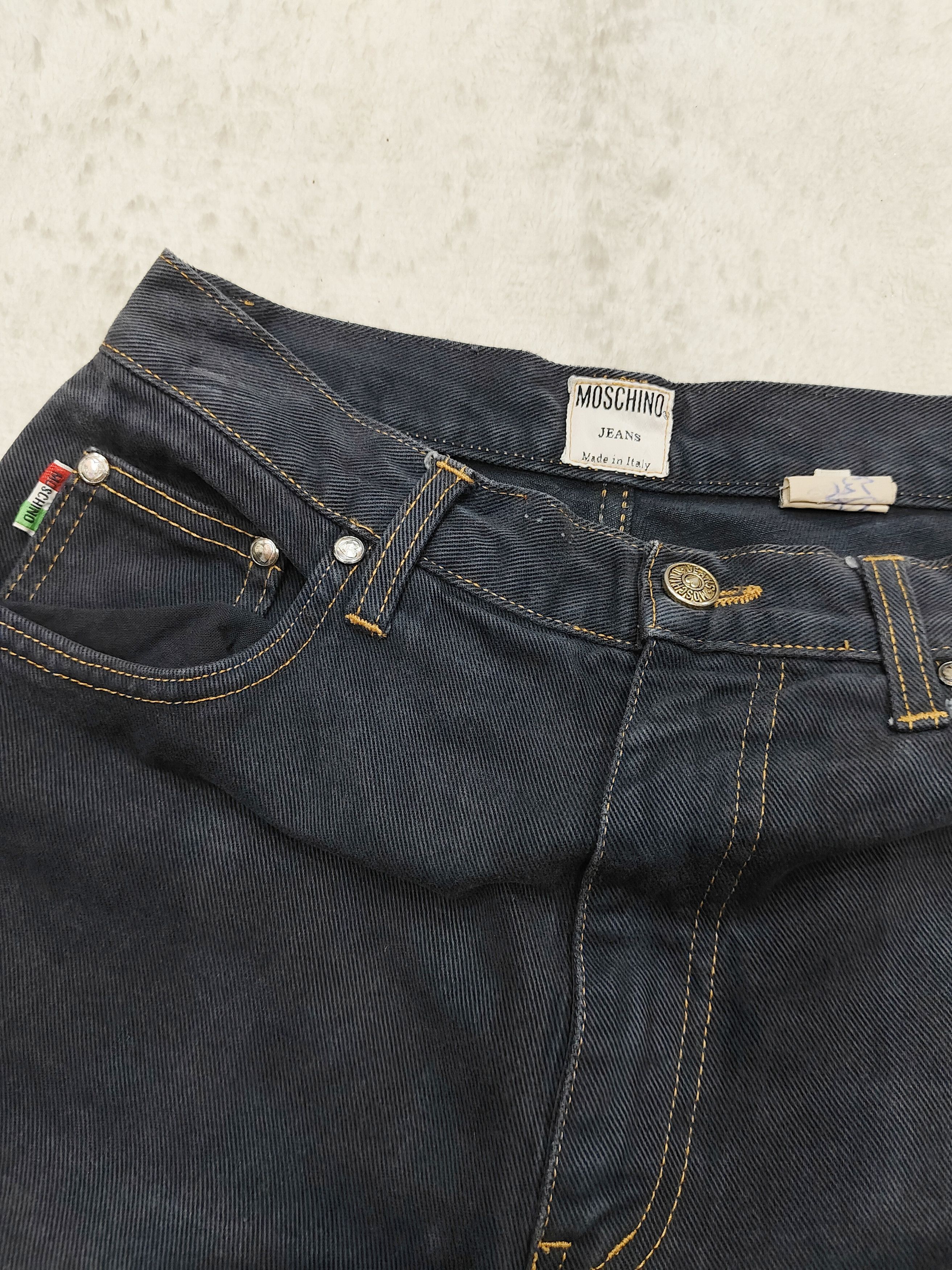 Moschino 90s Moschino🇮🇹 Y2K Peace Symbol Heart Pocket Jeans Size 29" - 7 Thumbnail