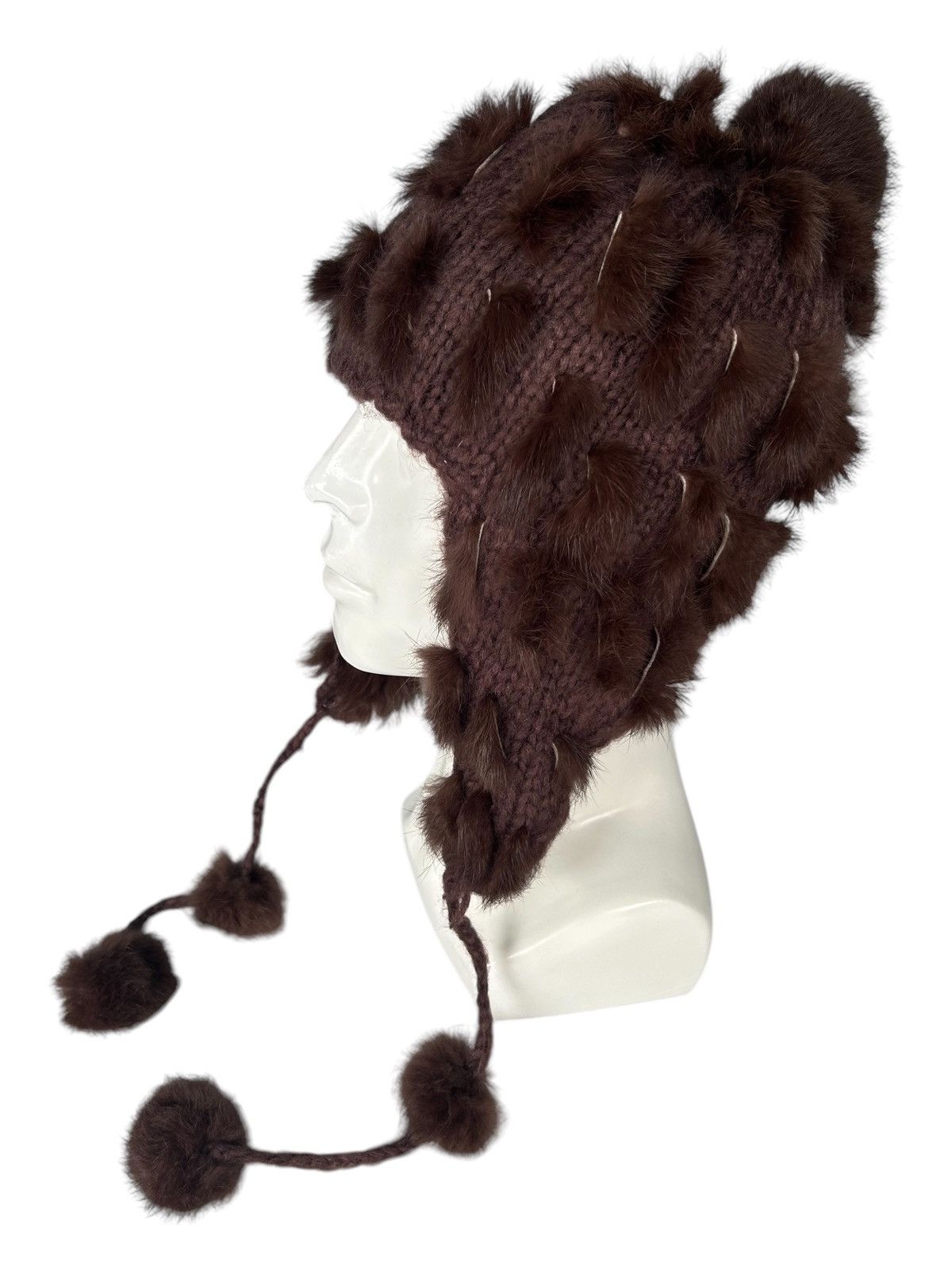 Japanese Brand × Kapital × Vintage Japanese Punk Bondage Style knitt Fur Beanie Hats Rare🎌☠️☠️ Size ONE SIZE - 5 Thumbnail