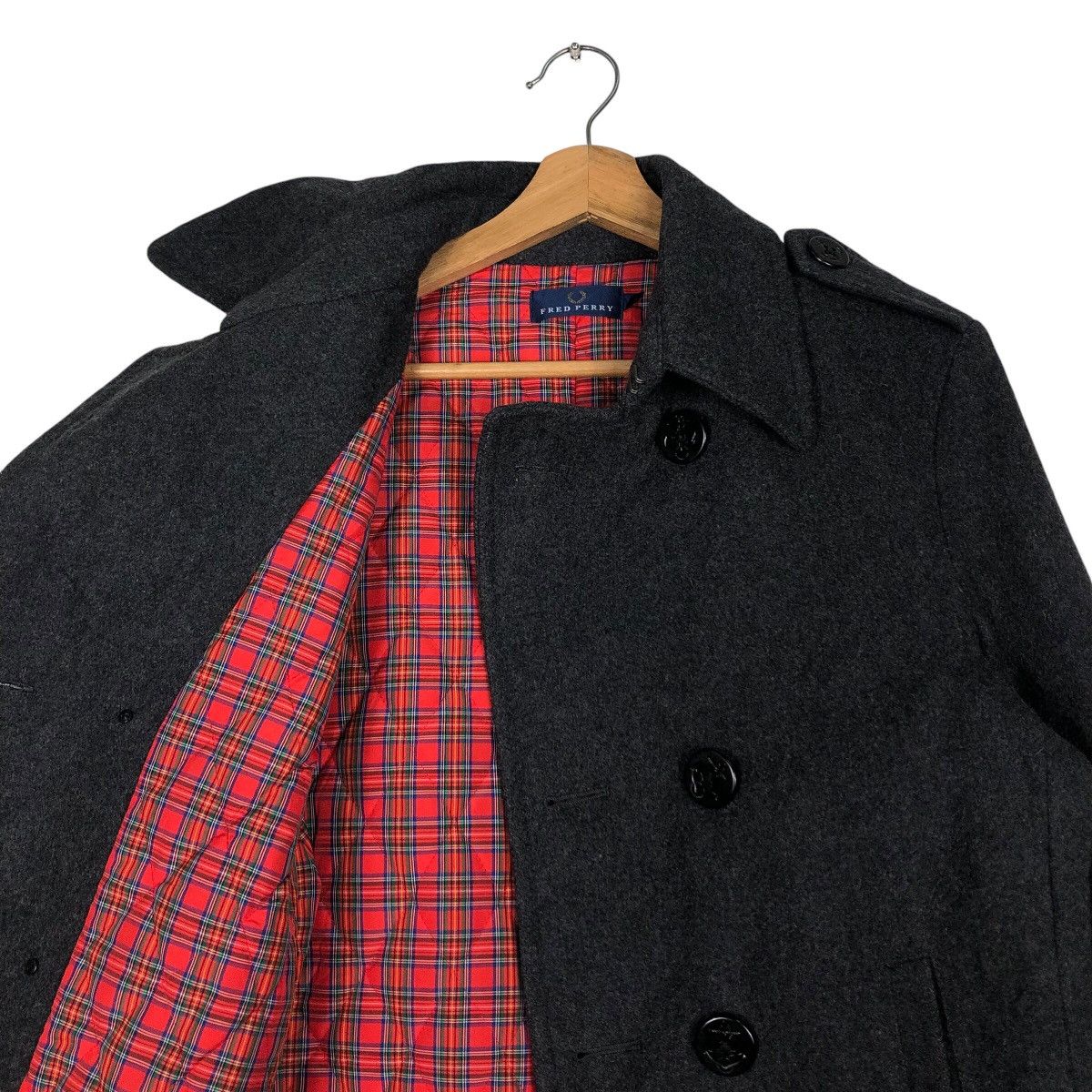 Fred Perry 📌Vintage Wool Biker Jacket Fred Perry Blanket Tartan Lining Size US L / EU 52-54 / 3 - 13 Thumbnail