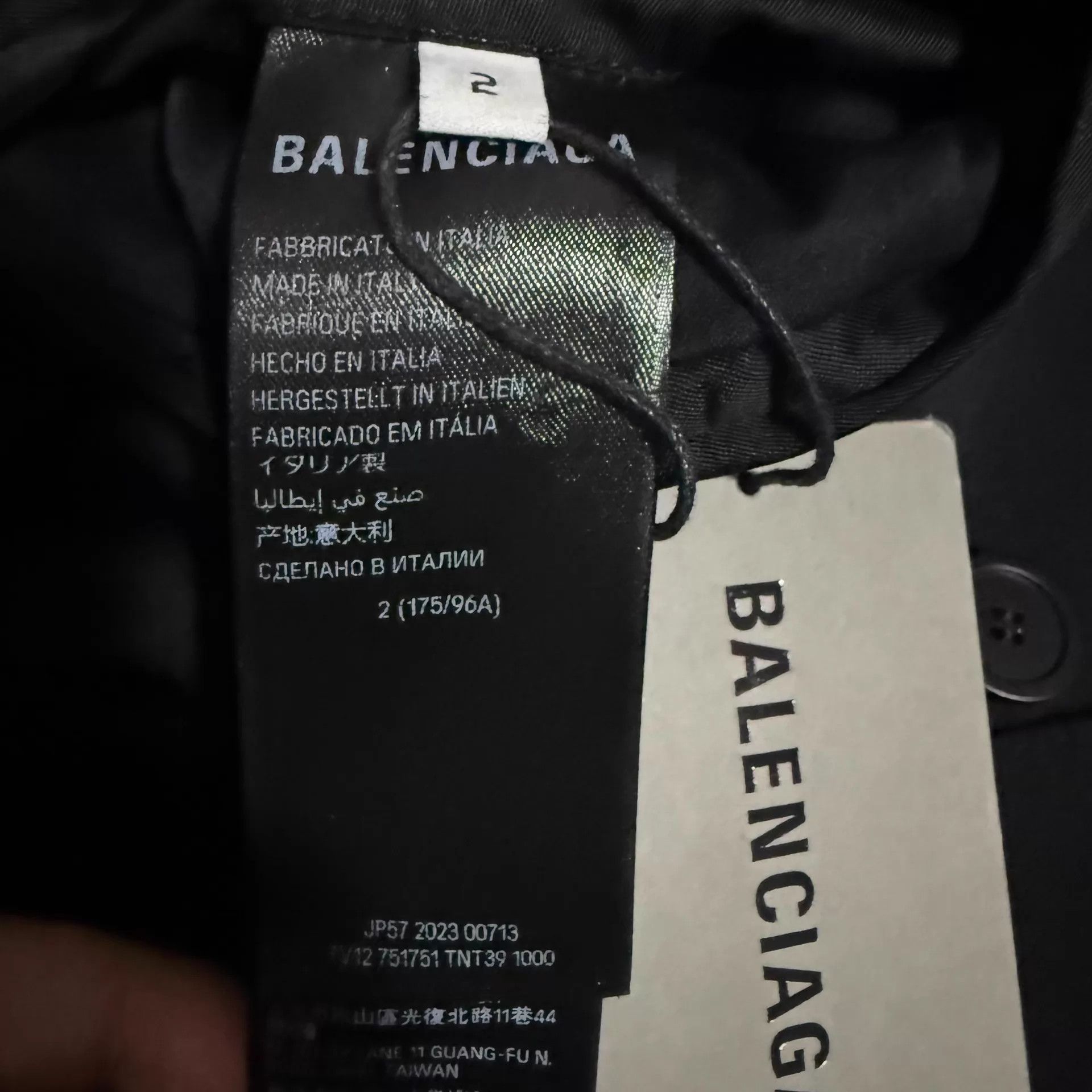 Balenciaga Balenciaga Classic Black Folded Double-Breasted Blazer Size US M / EU 48-50 / 2 - 4 Thumbnail