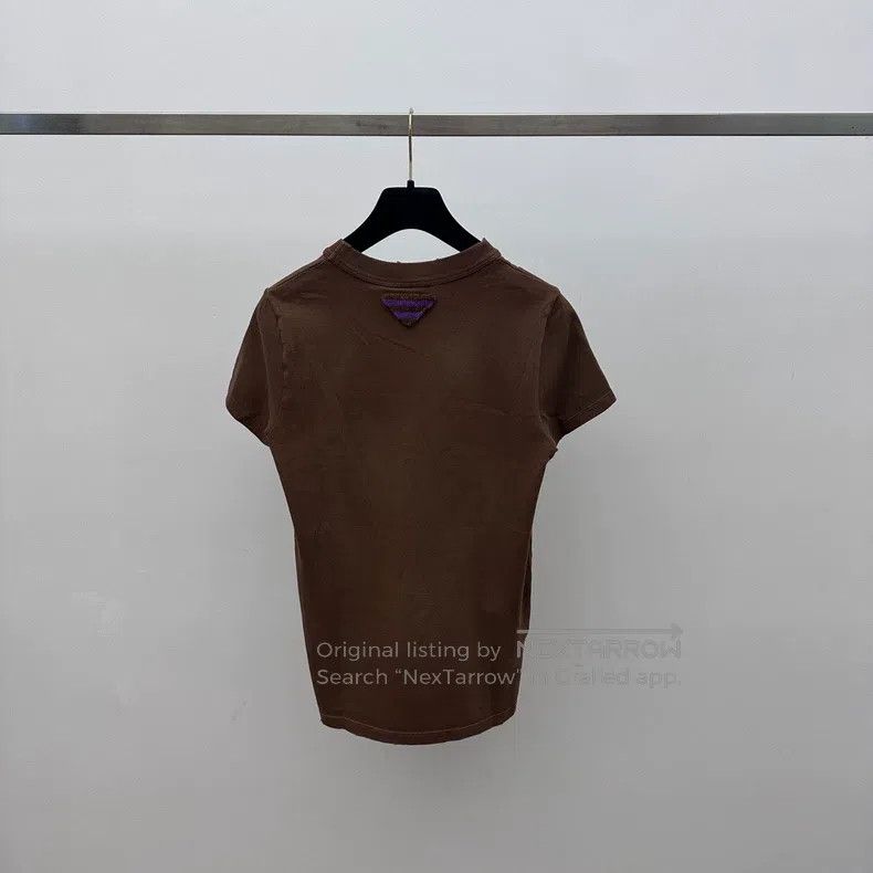 Prada Prada Brown old printed T-shirt Size M / US 6-8 / IT 42-44 - 3 Thumbnail