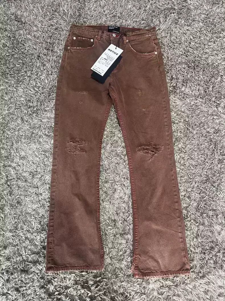 Image of Enfants Riches Deprimes 23Fw Brown Embroidery Destroys Old Tooling Flared Jeans, Men's (Size 31)