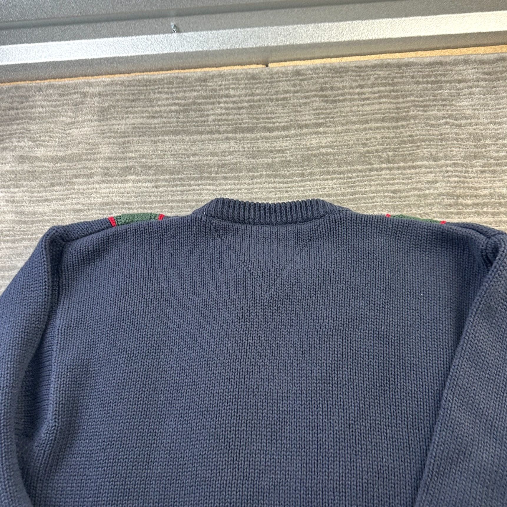 Tommy Hilfiger VINTAGE Tommy Hilfiger Sweater Mens Large Blue Pullover Cable Knit Heavy Chunky Size US L / EU 52-54 / 3 - 5 Thumbnail