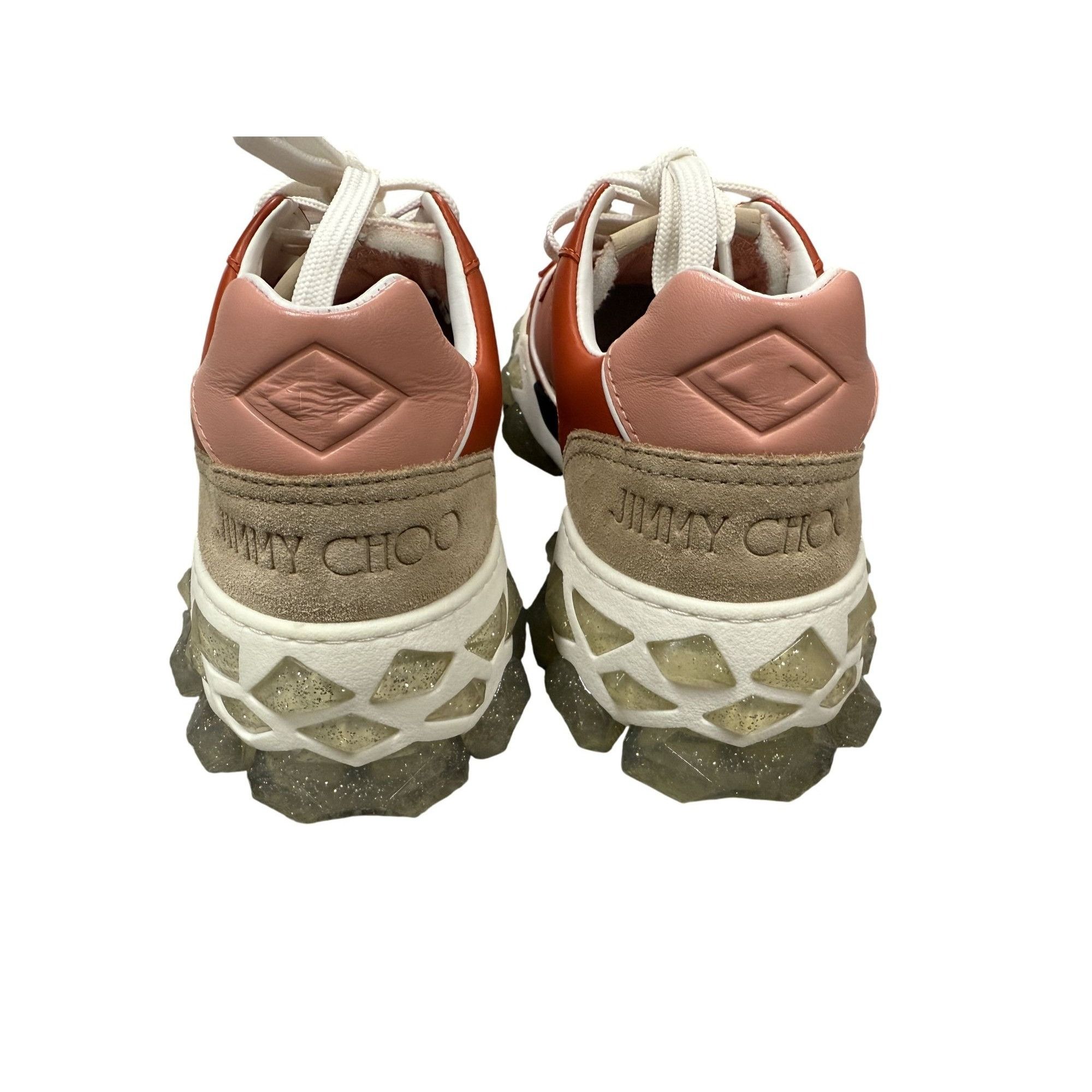 Jimmy Choo Jimmy Choo Womens Peach & White Sneakers 38.5 Leather/Suede Size US 8.5 / IT 38.5 - 15 Thumbnail